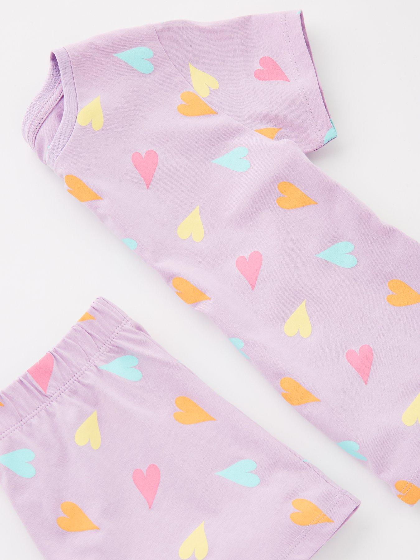 Image 4 of 4 of Everyday Girls Heart Short Pyjama Set - Purple