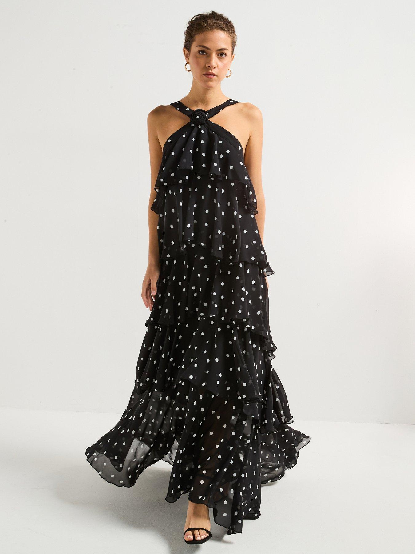 vero-moda-polka-dot-ruffle-halter-neck-maxi-dress-black