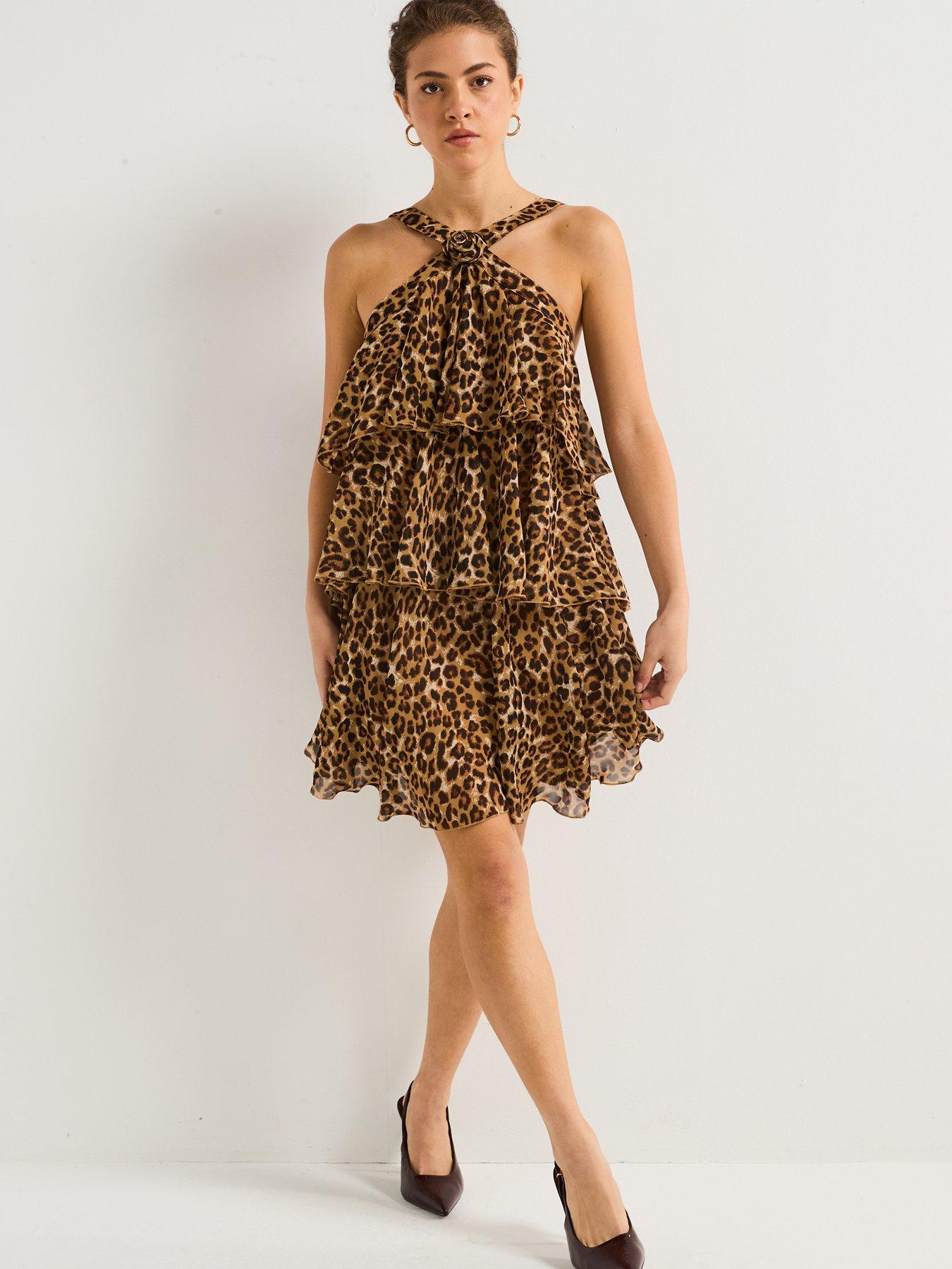 vero-moda-leopard-print-ruffle-halter-neck-mini-dress--black-multiback