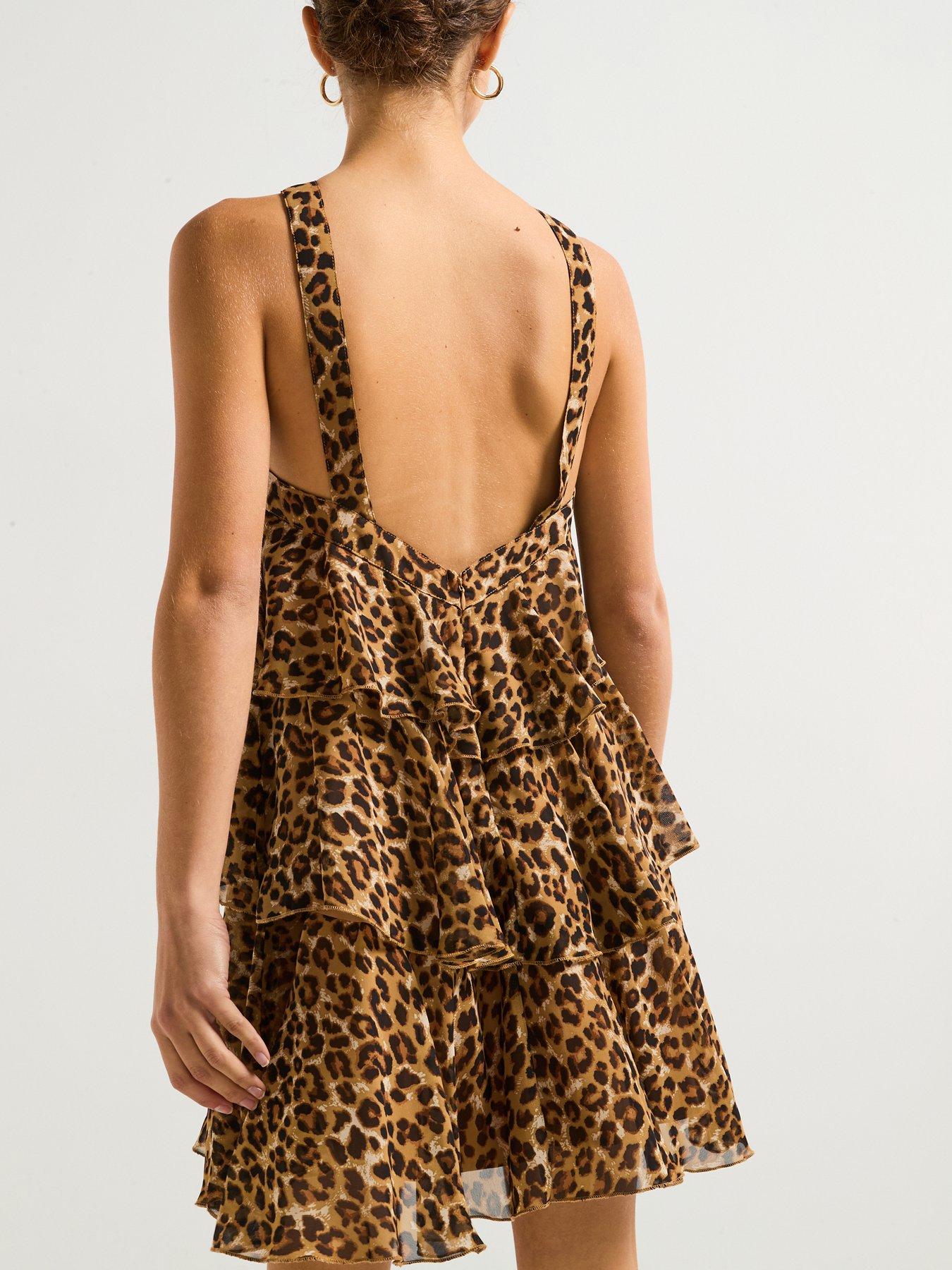 vero-moda-leopard-print-ruffle-hatler-neck-mini-dress--blackdetail