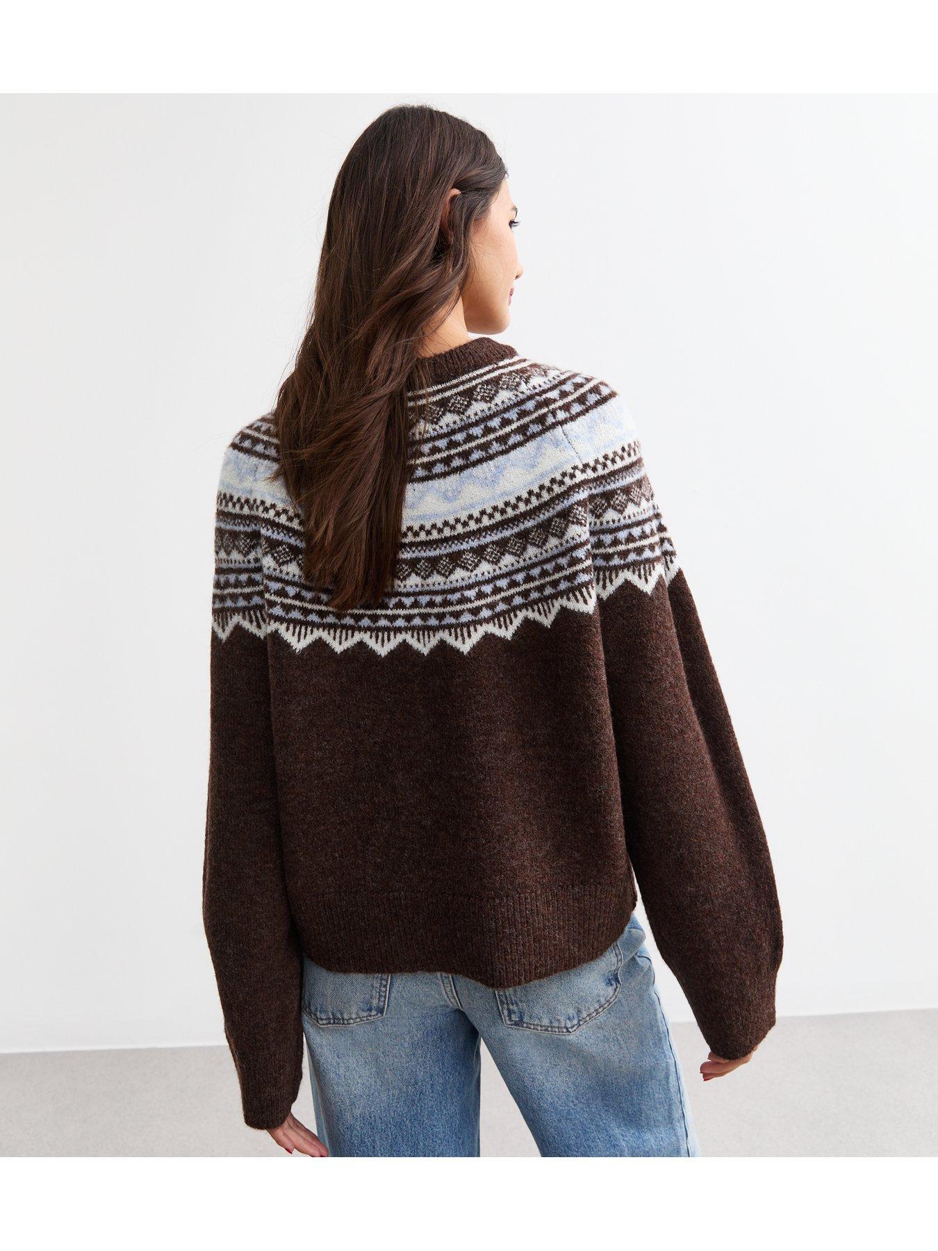 new-look-brown-sparkle-fairisle-yoke-jumperstillFront