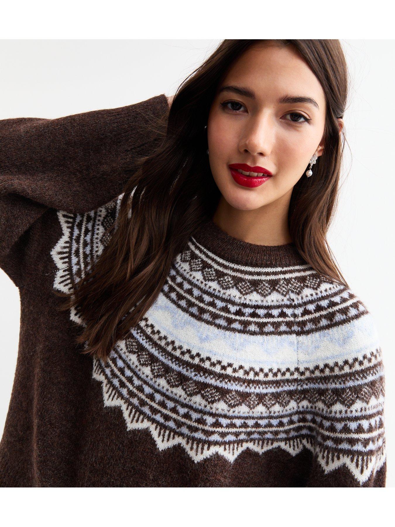 new-look-brown-sparkle-fairisle-yoke-jumperoutfit