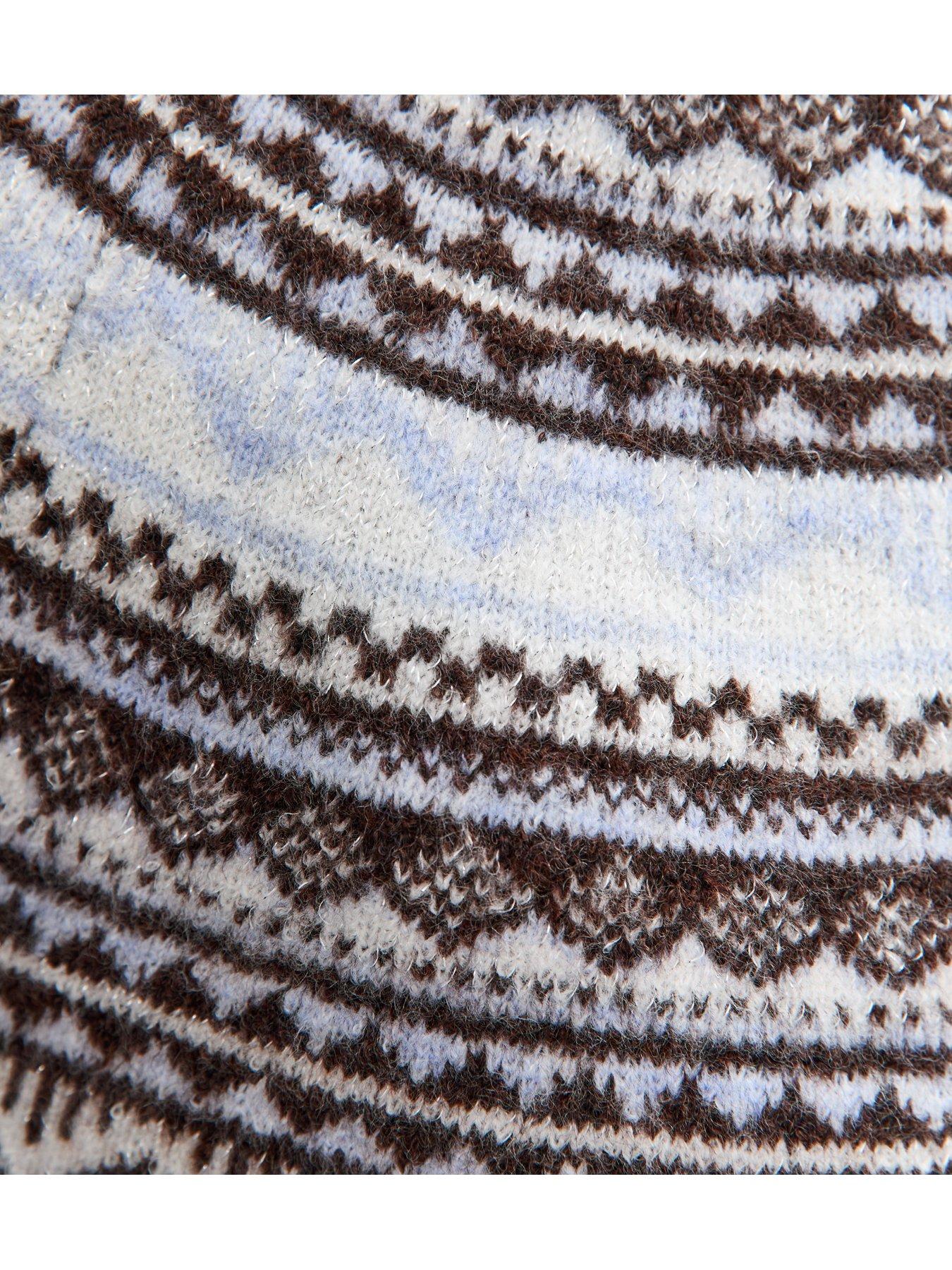 new-look-brown-sparkle-fairisle-yoke-jumperdetail