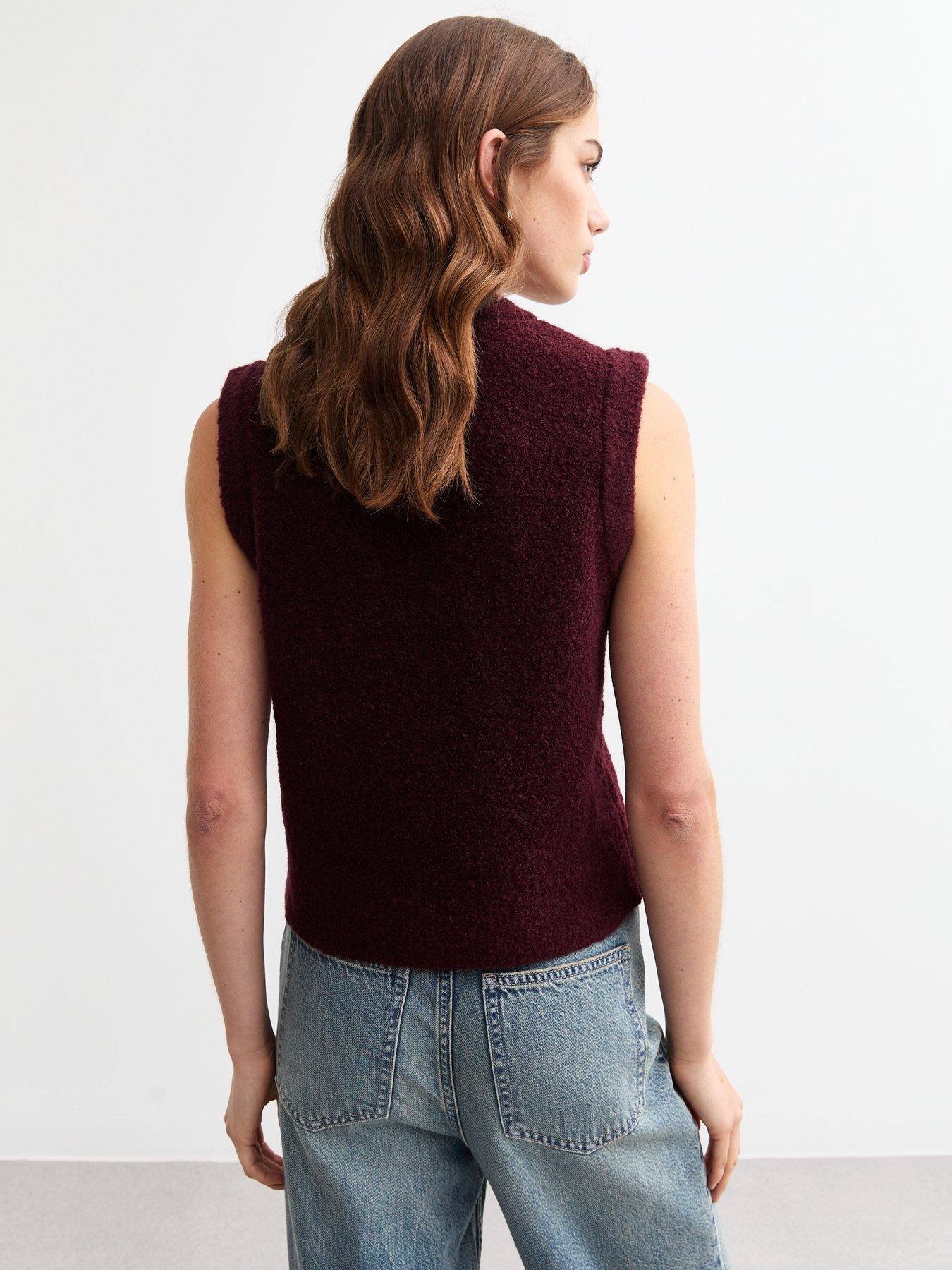 new-look-burgundy-boucleacute-knit-sweater-veststillFront