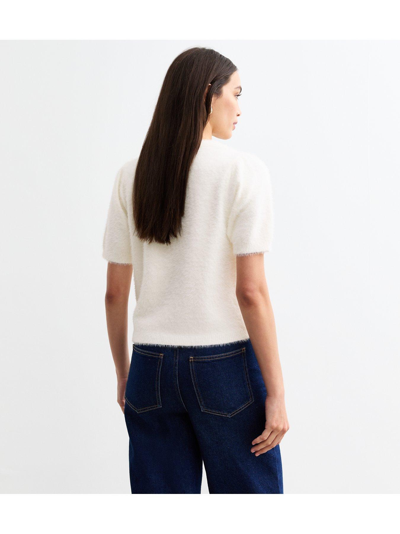 new-look-off-white-fluffy-knit-short-sleeve-topstillFront