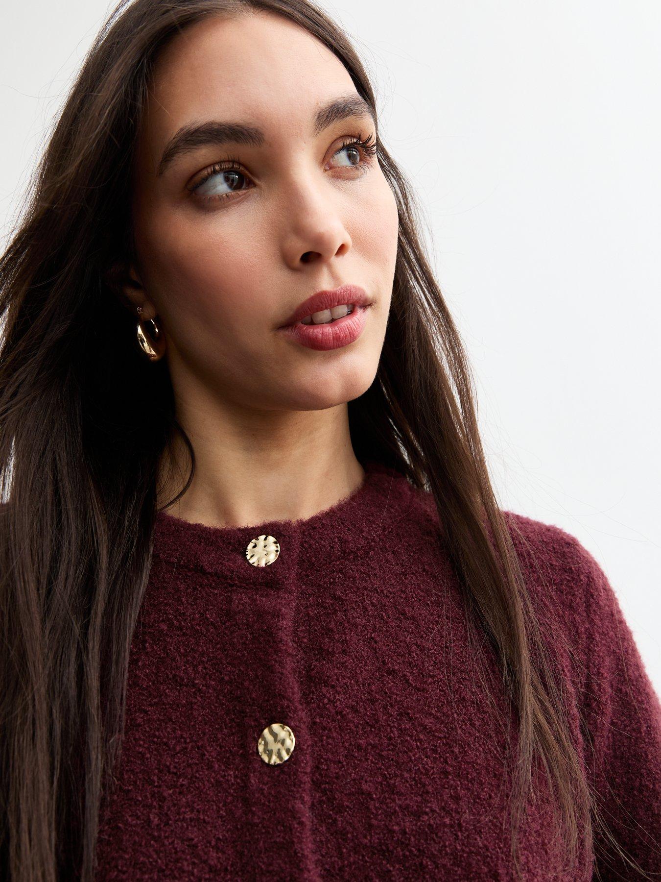 new-look-burgundy-buttoned-boucleacute-cardiganoutfit