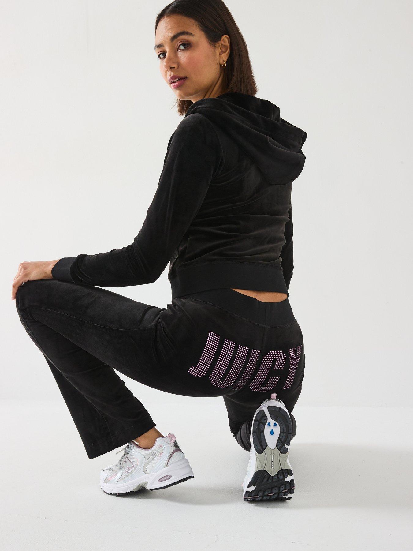 Image 5 of 5 of Juicy Couture Impact Lisa Low Rise Diamante Joggers - Black