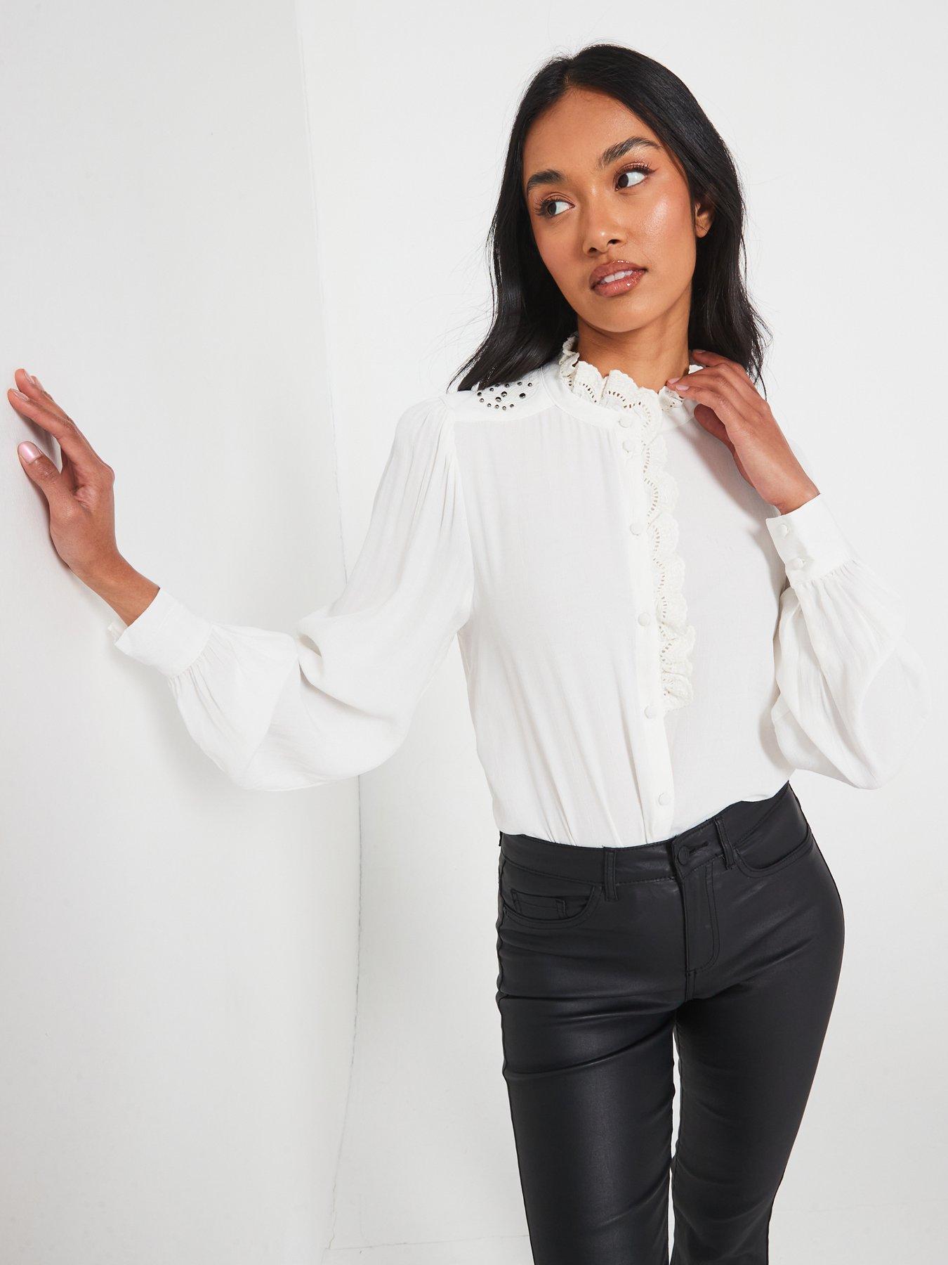 jdy-frill-detail-blouse-whitedetail