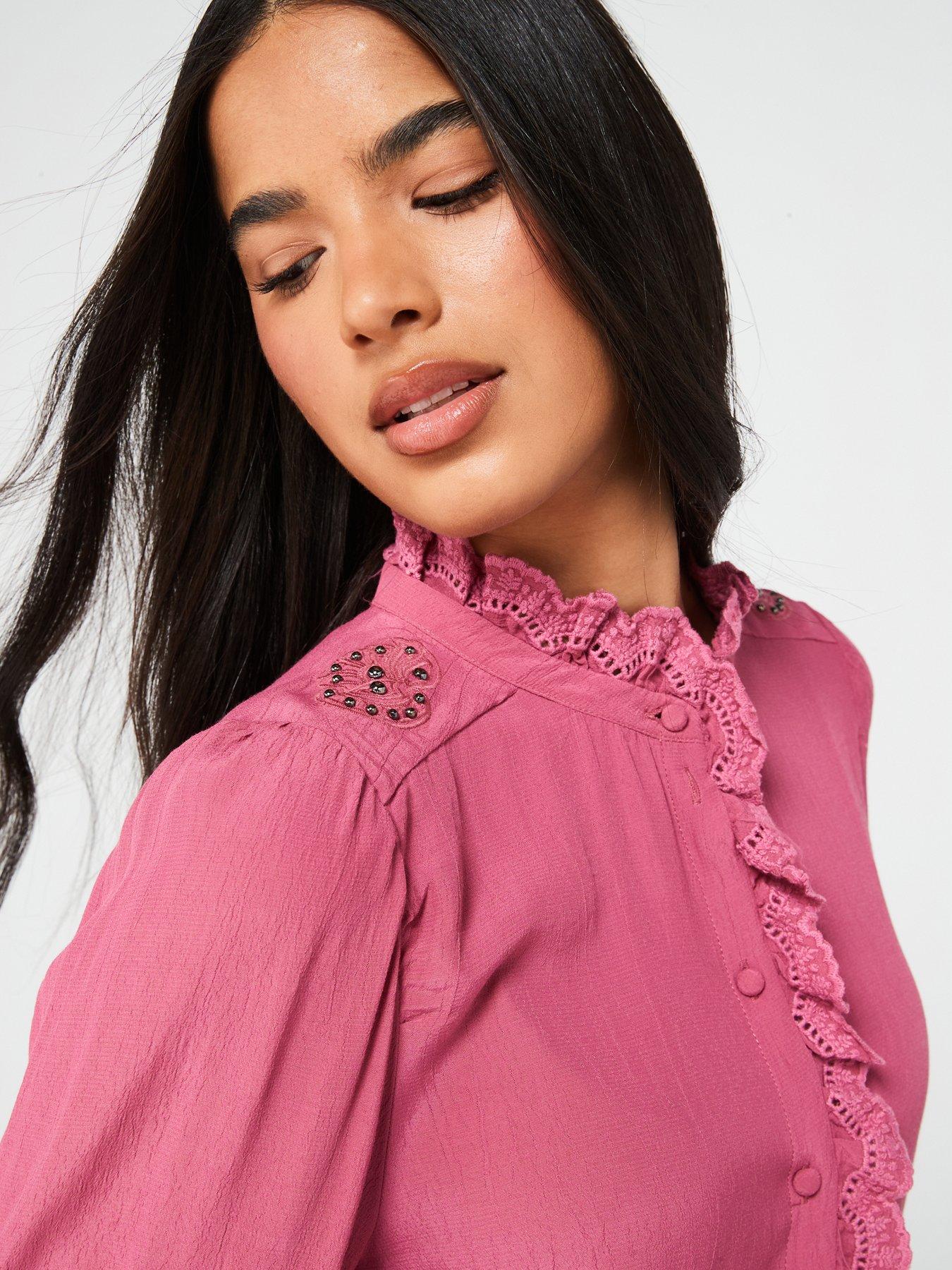 jdy-frill-detail-blouse-pinkoutfit