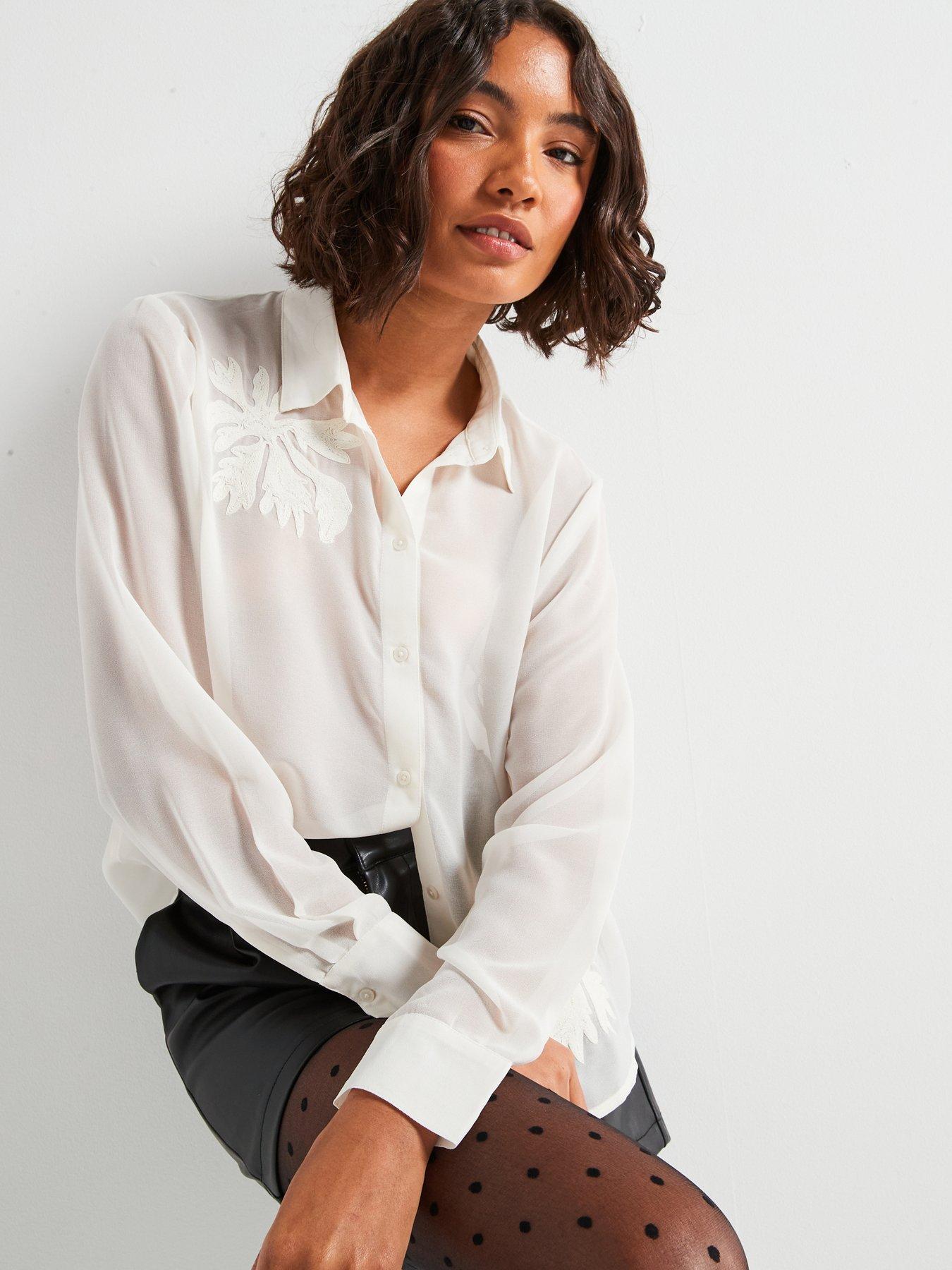 Image 1 of 6 of JDY Embroidered Shirt - White