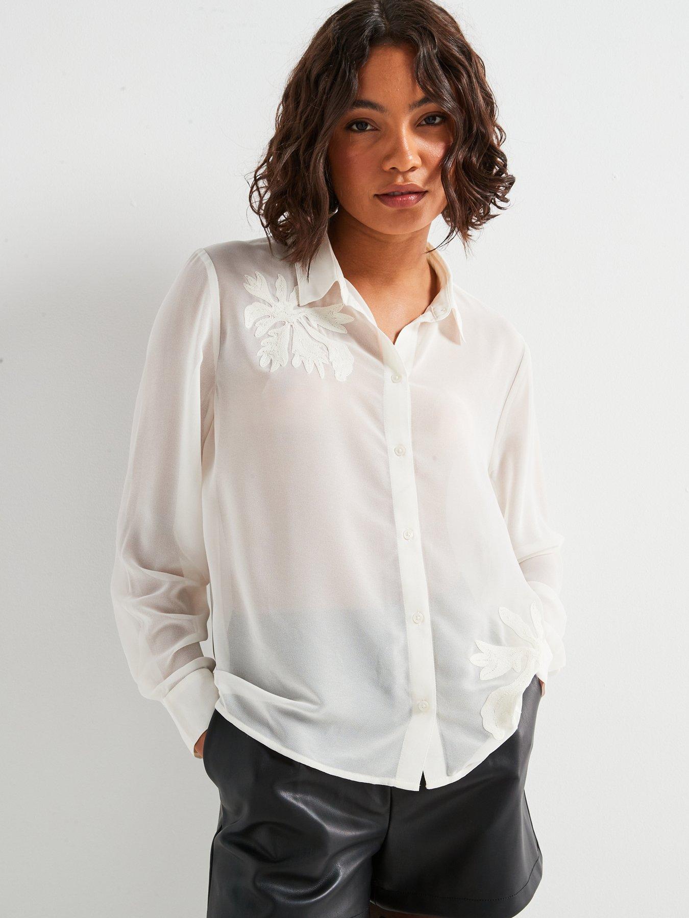 Image 5 of 6 of JDY Embroidered Shirt - White