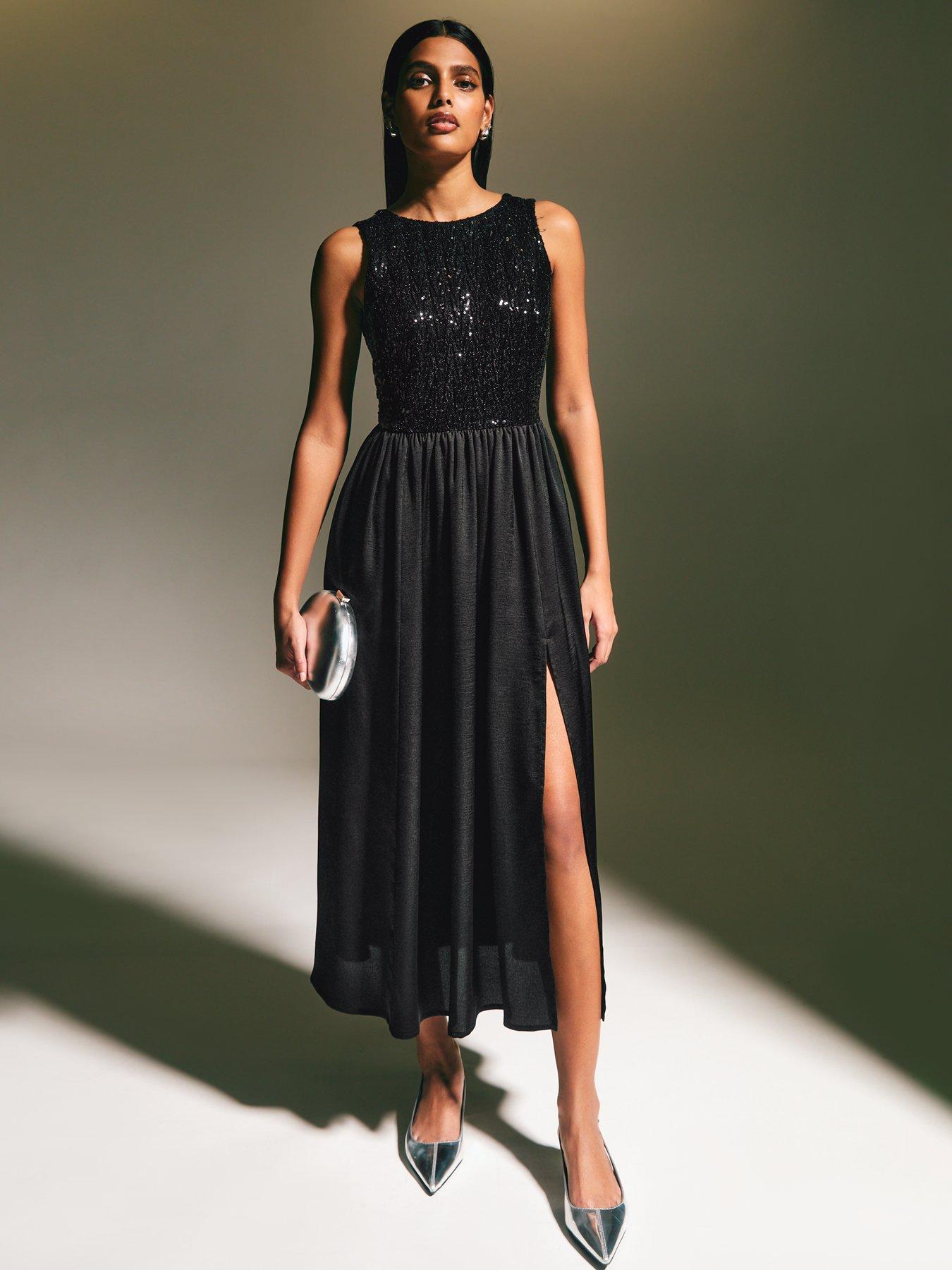 new-look-sequinned-satin-side-slit-midi-dress-black