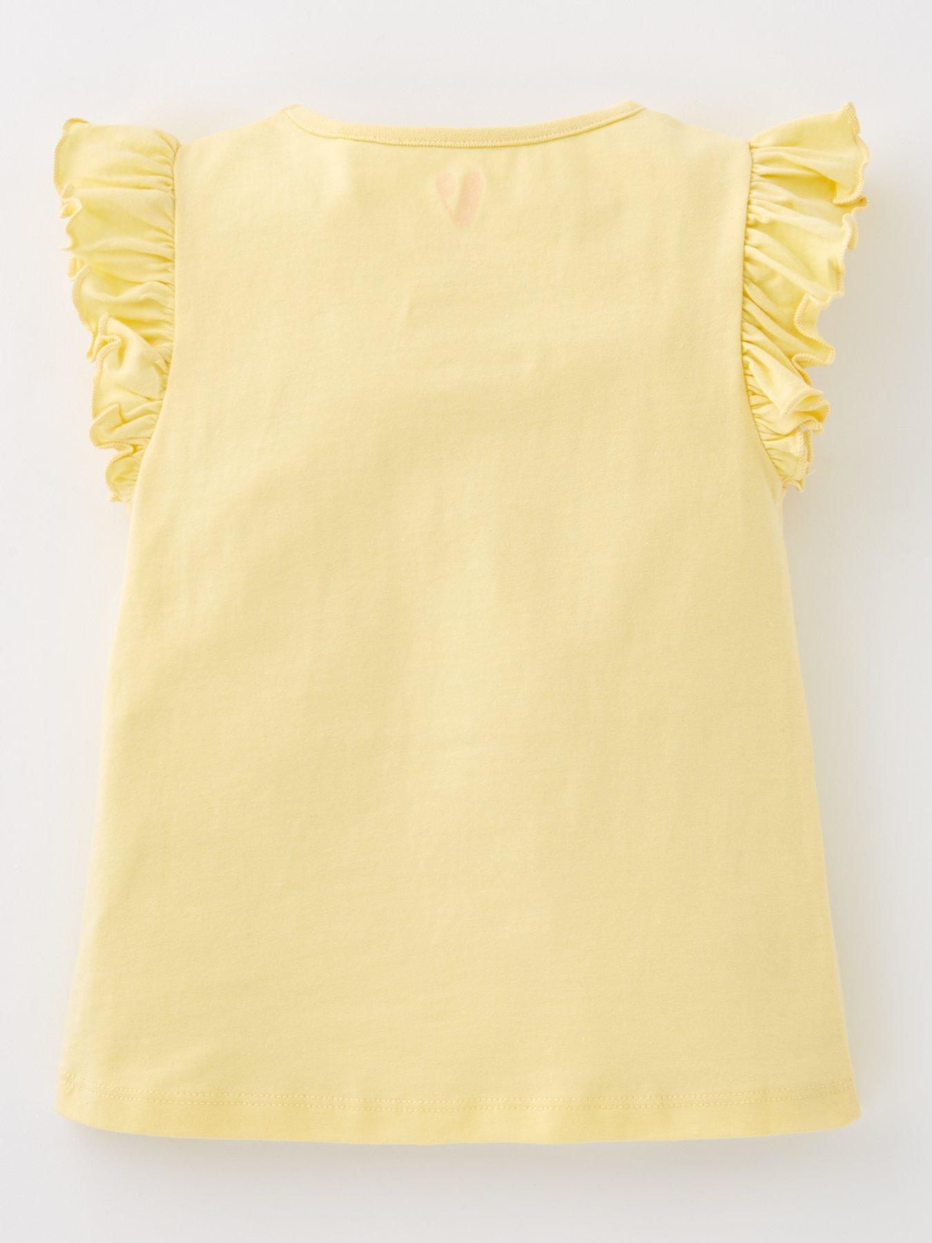 Image 3 of 5 of Mini V by Very Girls 3 Pack Flower Frill Sleeve T-shirts - Multi
