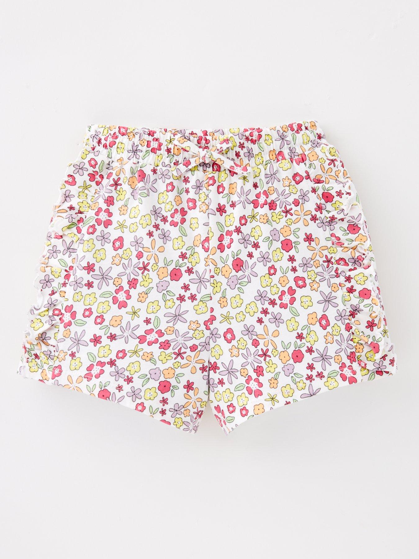 Image 2 of 5 of Mini V by Very Girls Matching Set 3 Pack Plain &amp; Floral Shorts - Multi