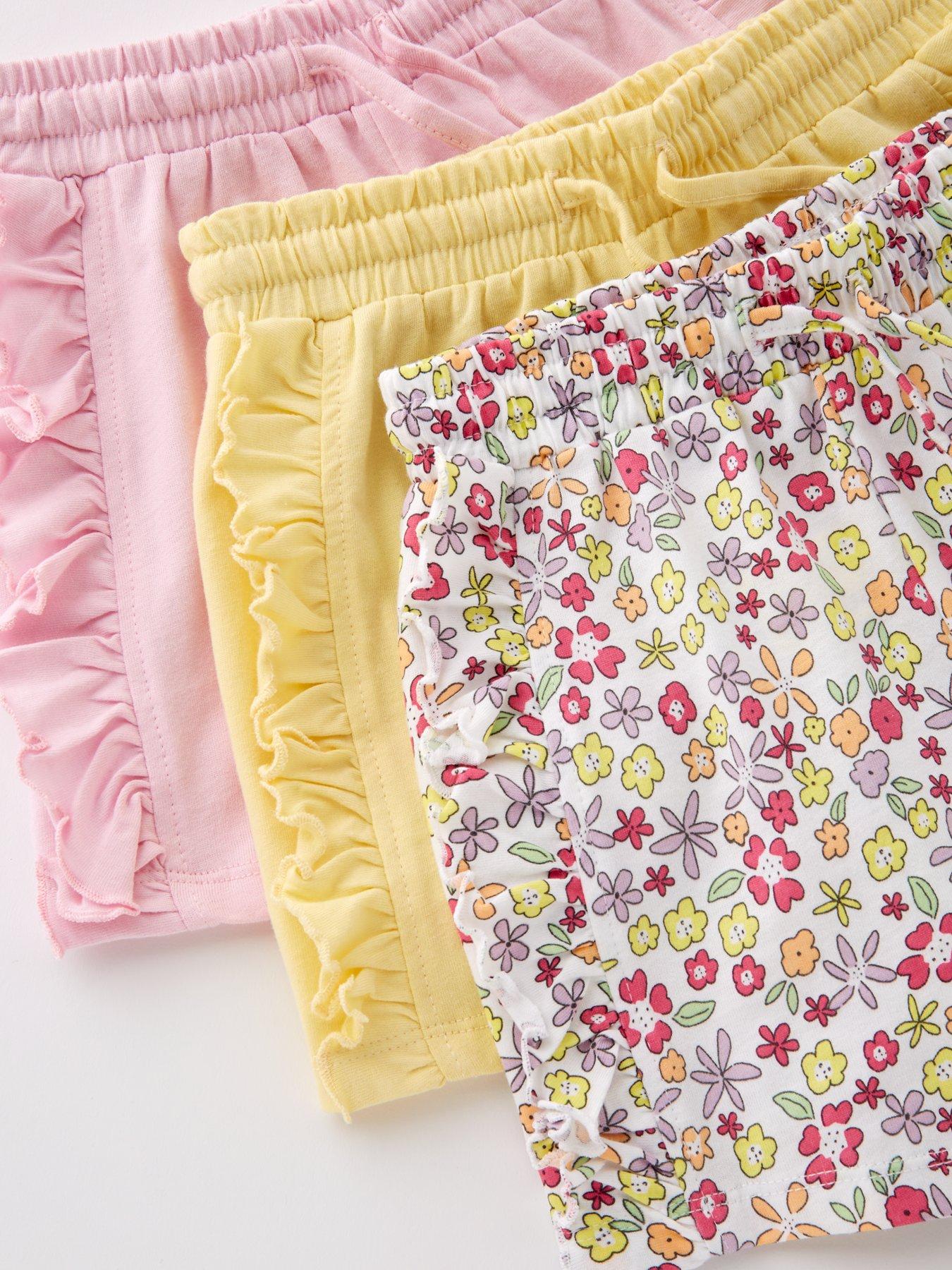 Image 5 of 5 of Mini V by Very Girls Matching Set 3 Pack Plain &amp; Floral Shorts - Multi