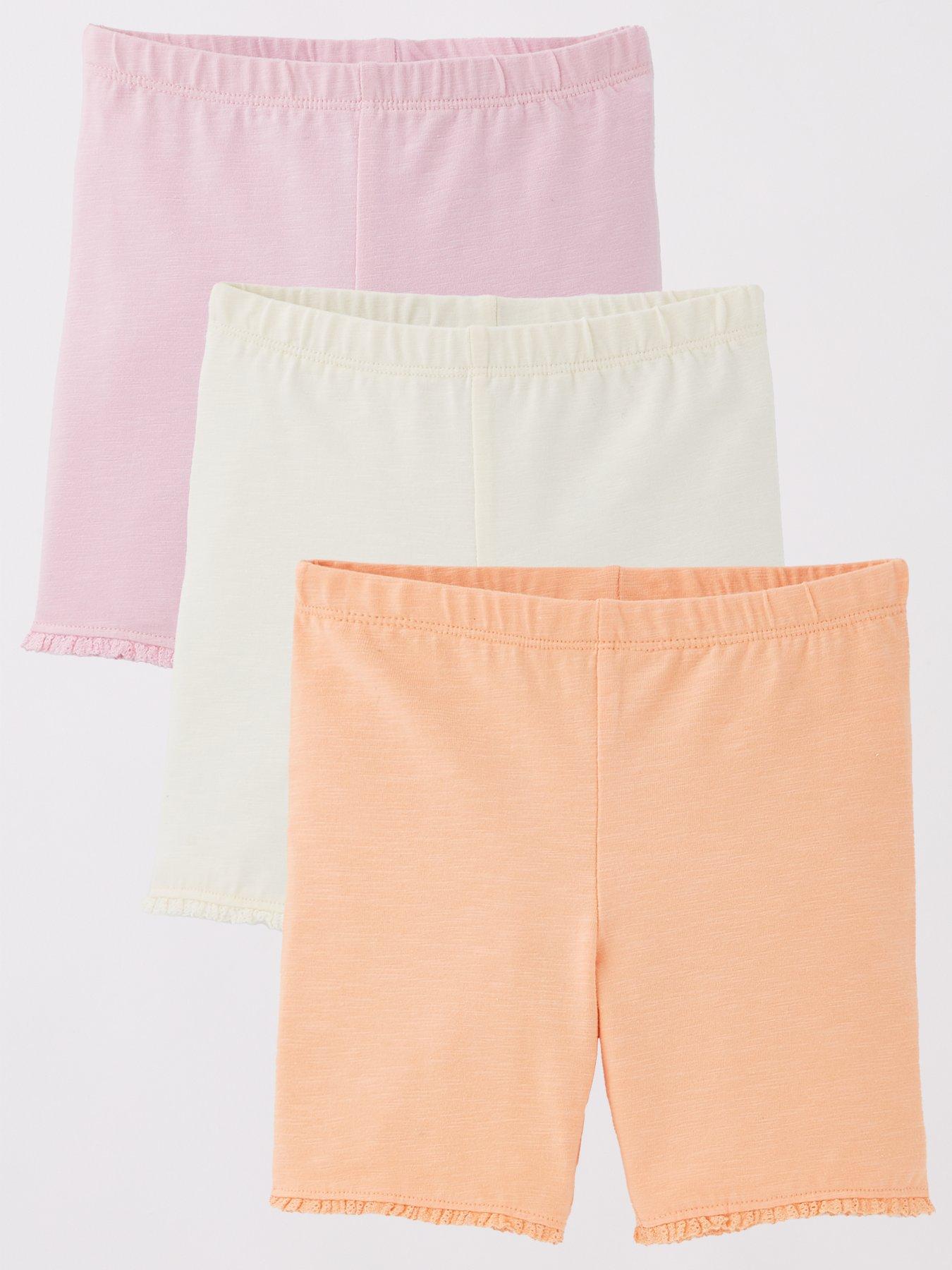 Mini V by Very Girls 3 Pack Crochet Trim Cycling Shorts - Multi