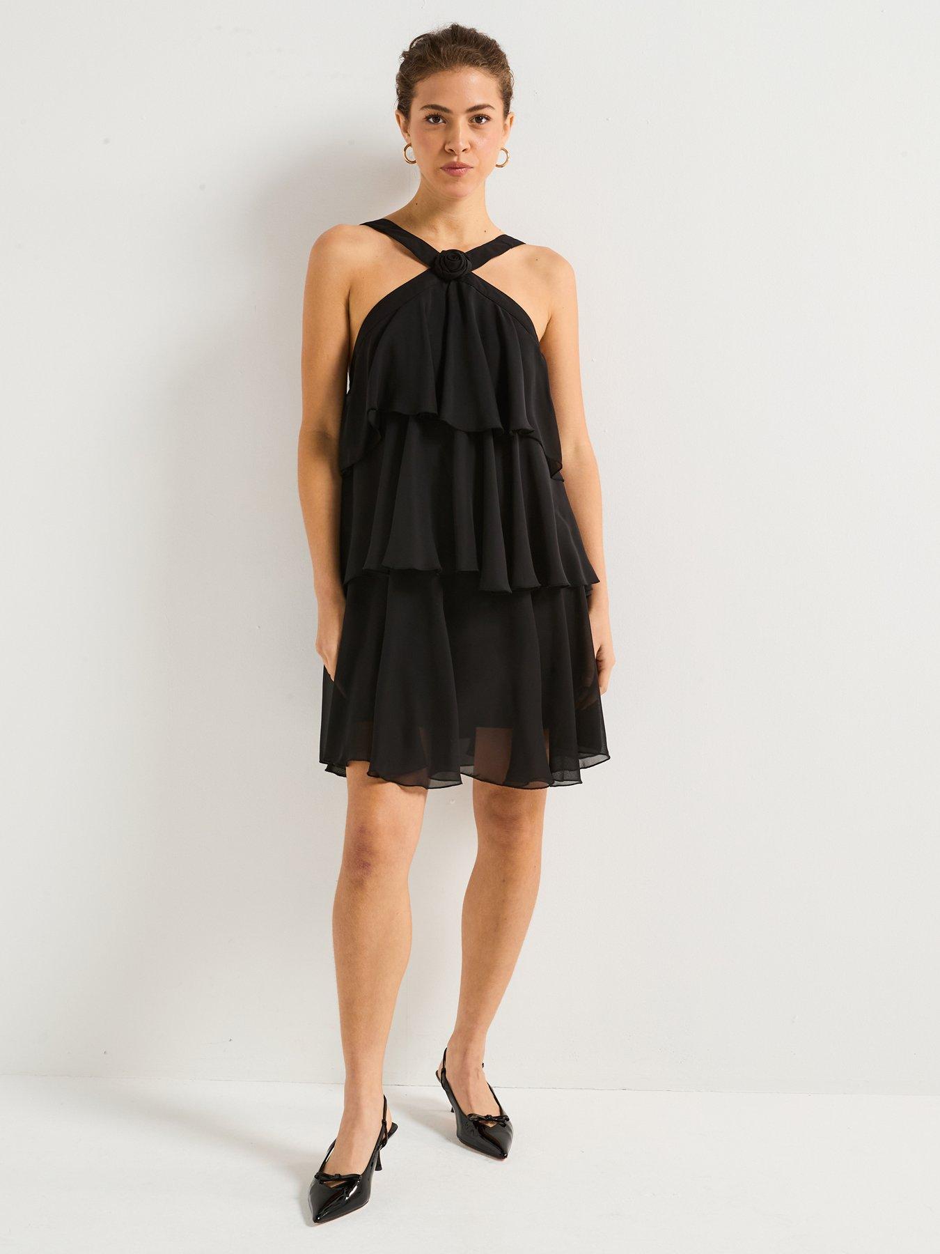 vero-moda-ruffle-halter-neck-mini-dress-blackback