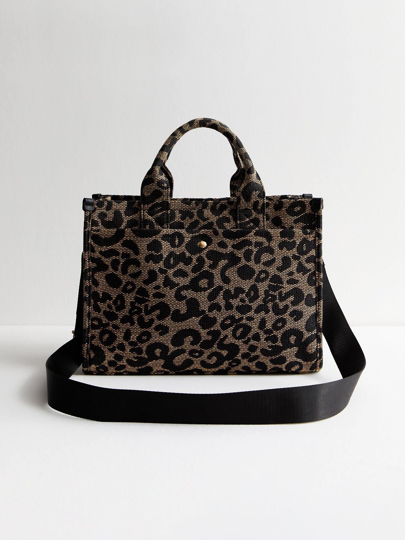 new-look-brown-animal-canvas-tote