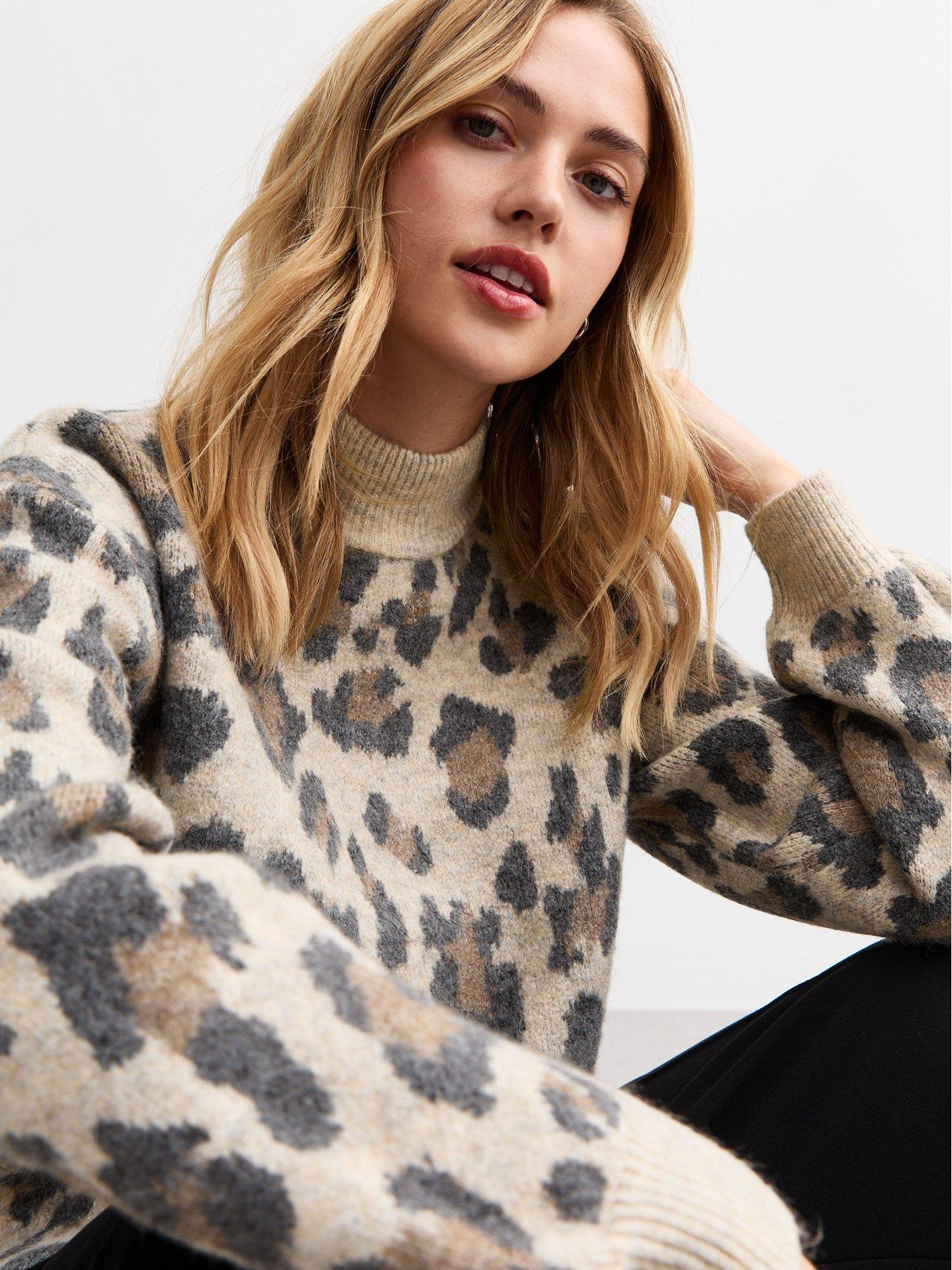 new-look-brown-knit-leopard-print-jumperoutfit