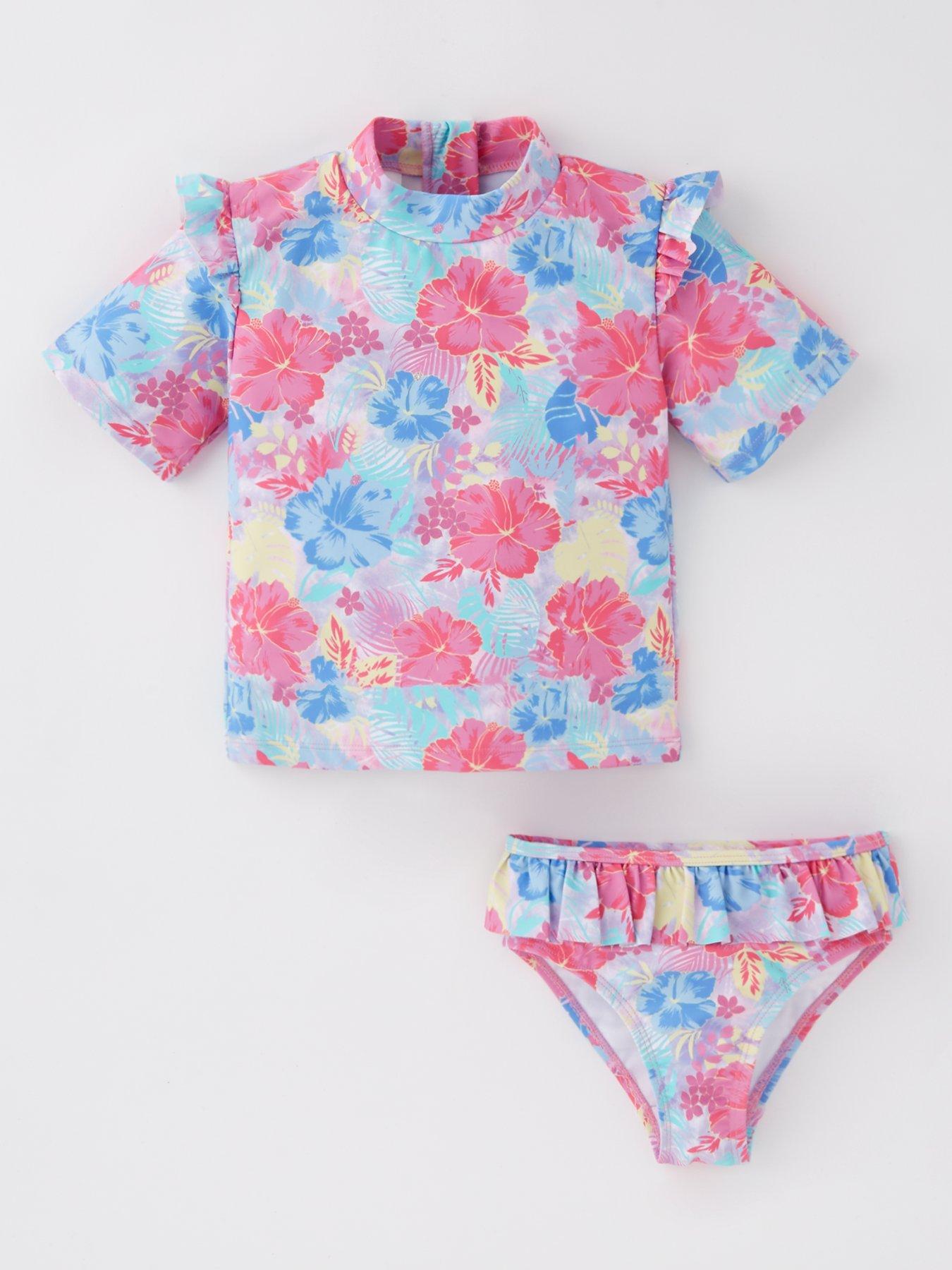 Image 1 of 4 of Mini V by Very Girls Hibiscus Sunsafe Swim Set - Multi
