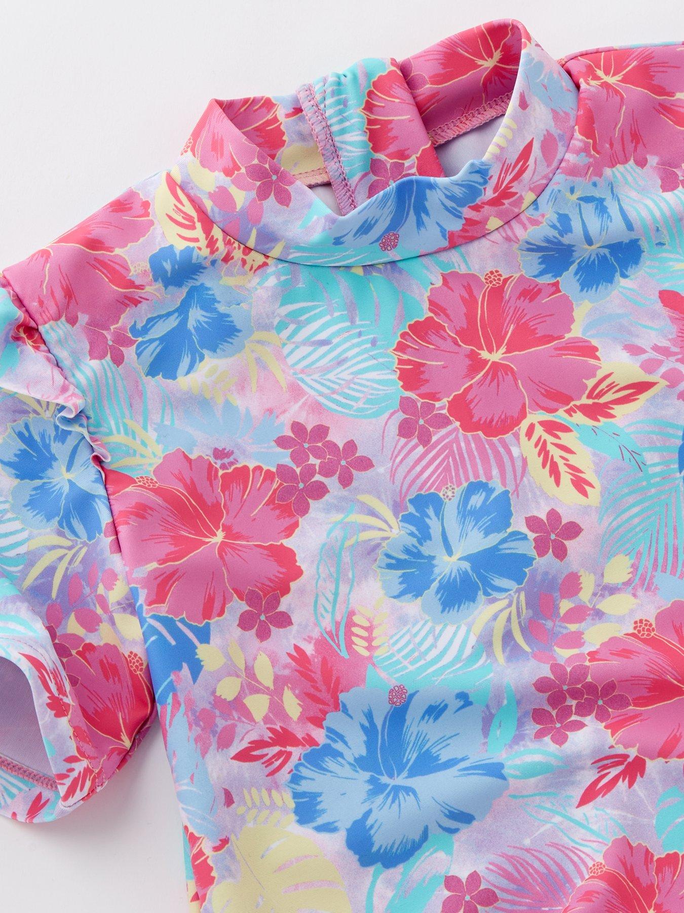 Image 3 of 4 of Mini V by Very Girls Hibiscus Sunsafe Swim Set - Multi