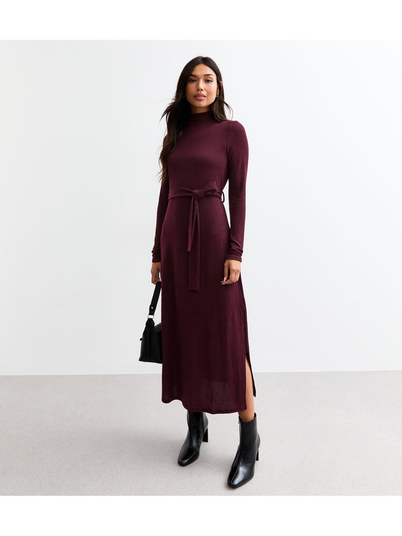 new-look-burgundy-soft-touch-slit-hem-roll-neck-midi-dressback