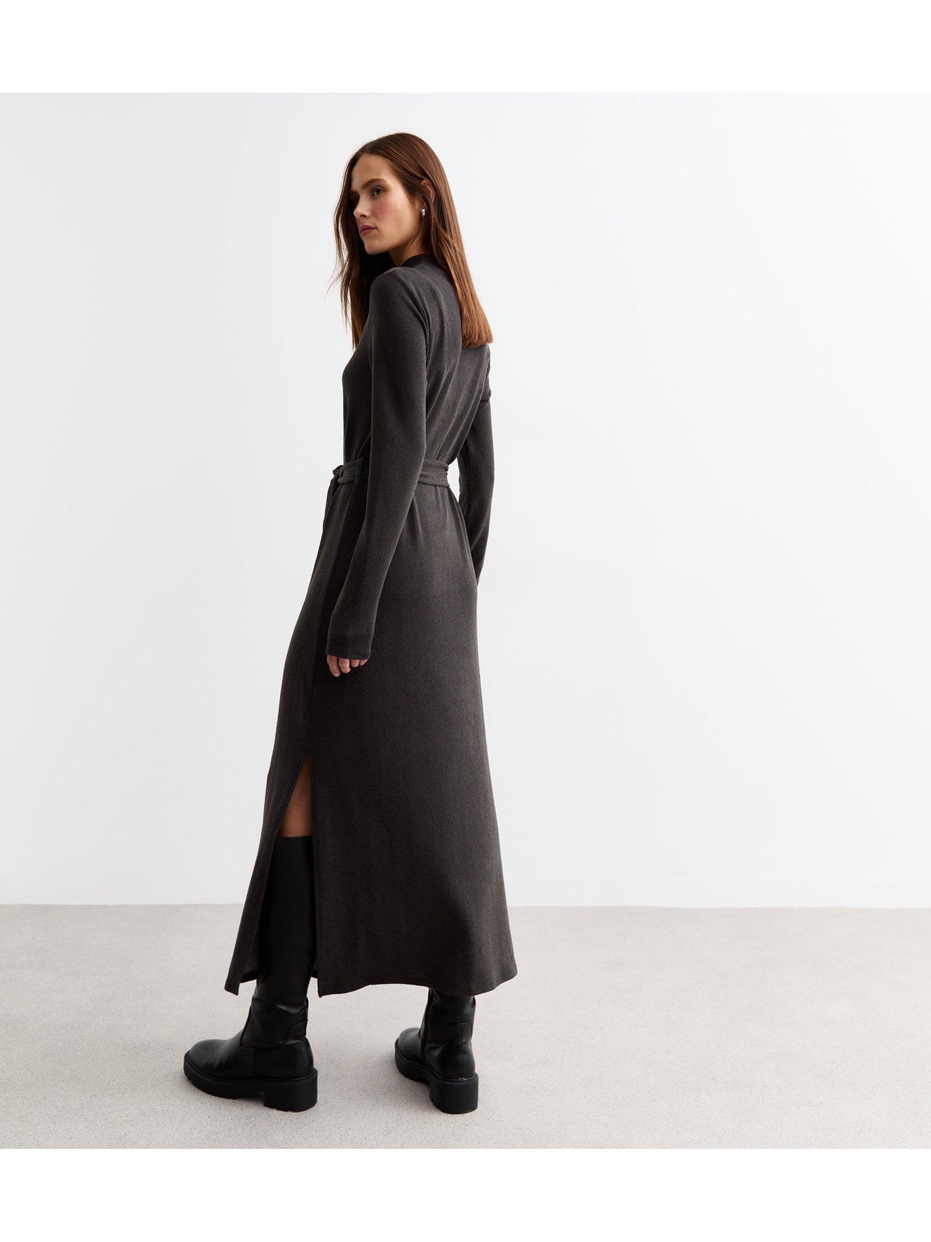 new-look-soft-touch-slit-hem-roll-neck-midi-dress-greyblackstillFront