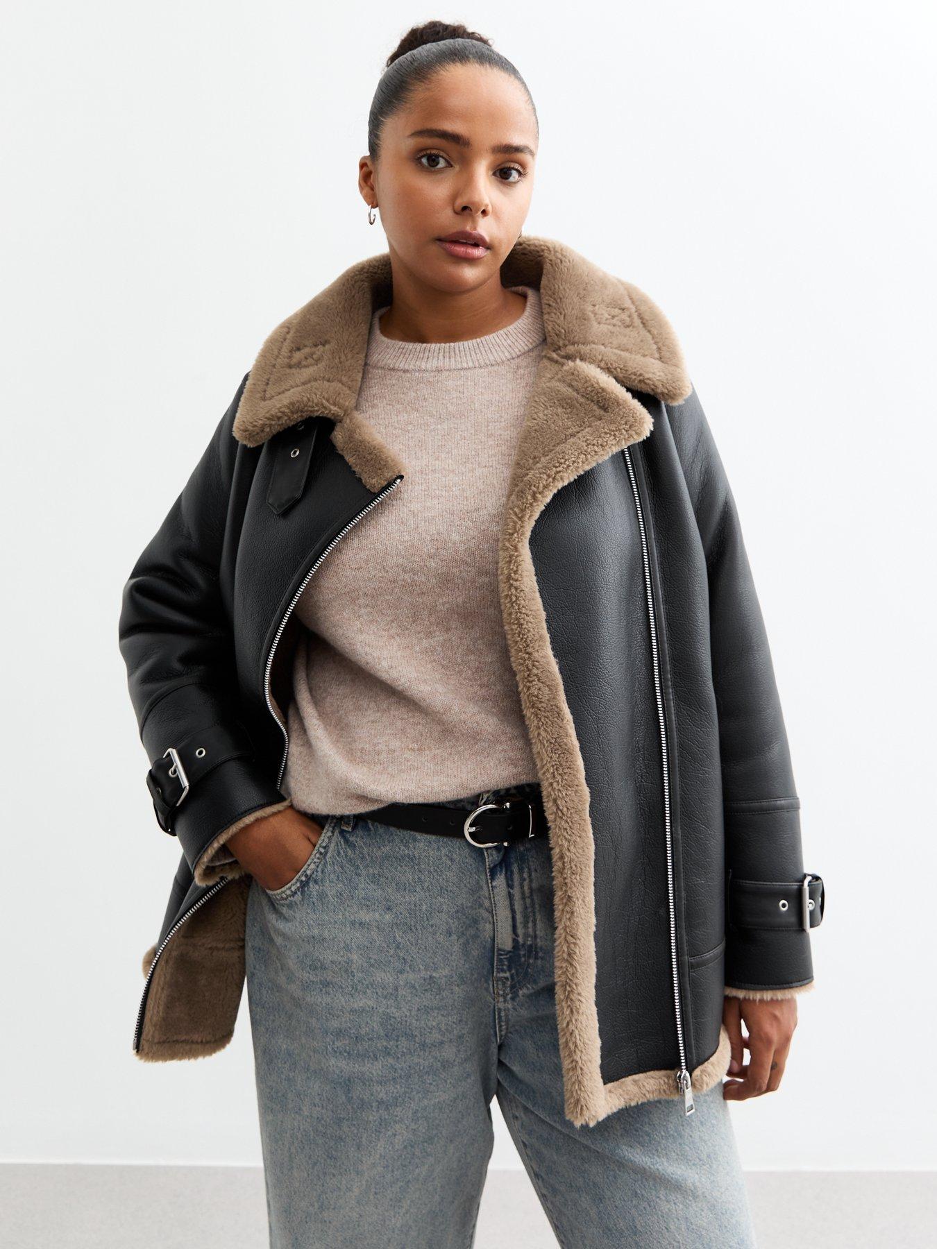 new-look-curves-black-faux-shearling-aviator-jacket