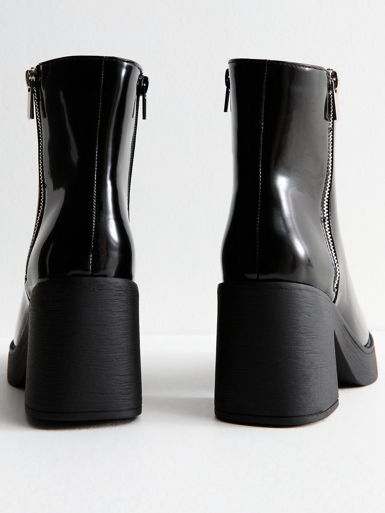 new-look-black-faux-leather-block-heel-ankle-bootsback