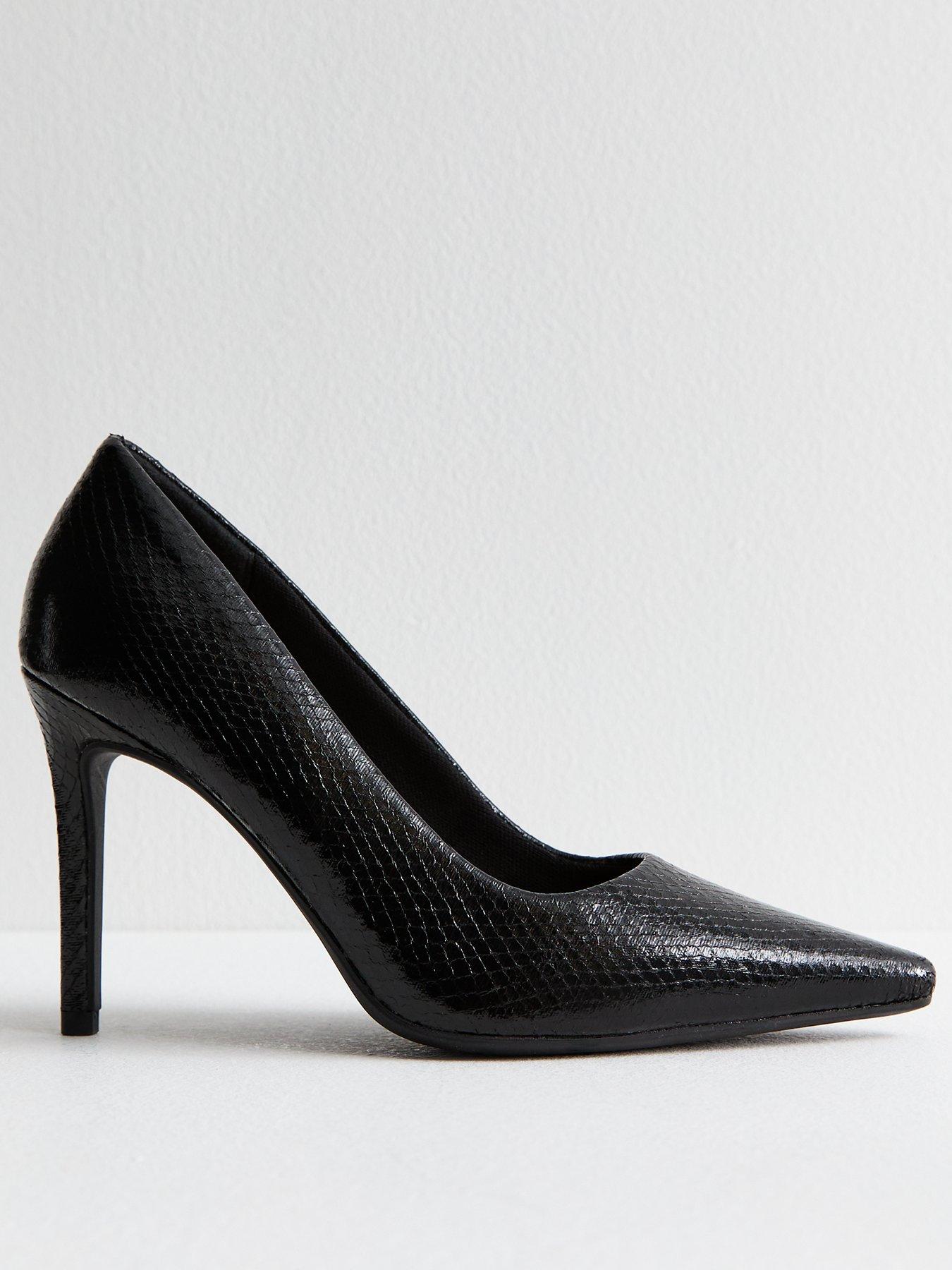 new-look-snake-print-stiletto-heel-court-shoes-black