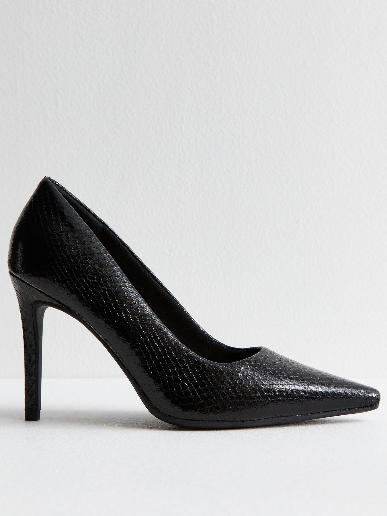 New Look Snake Print Stiletto Heel Court Shoes Black Very Ireland