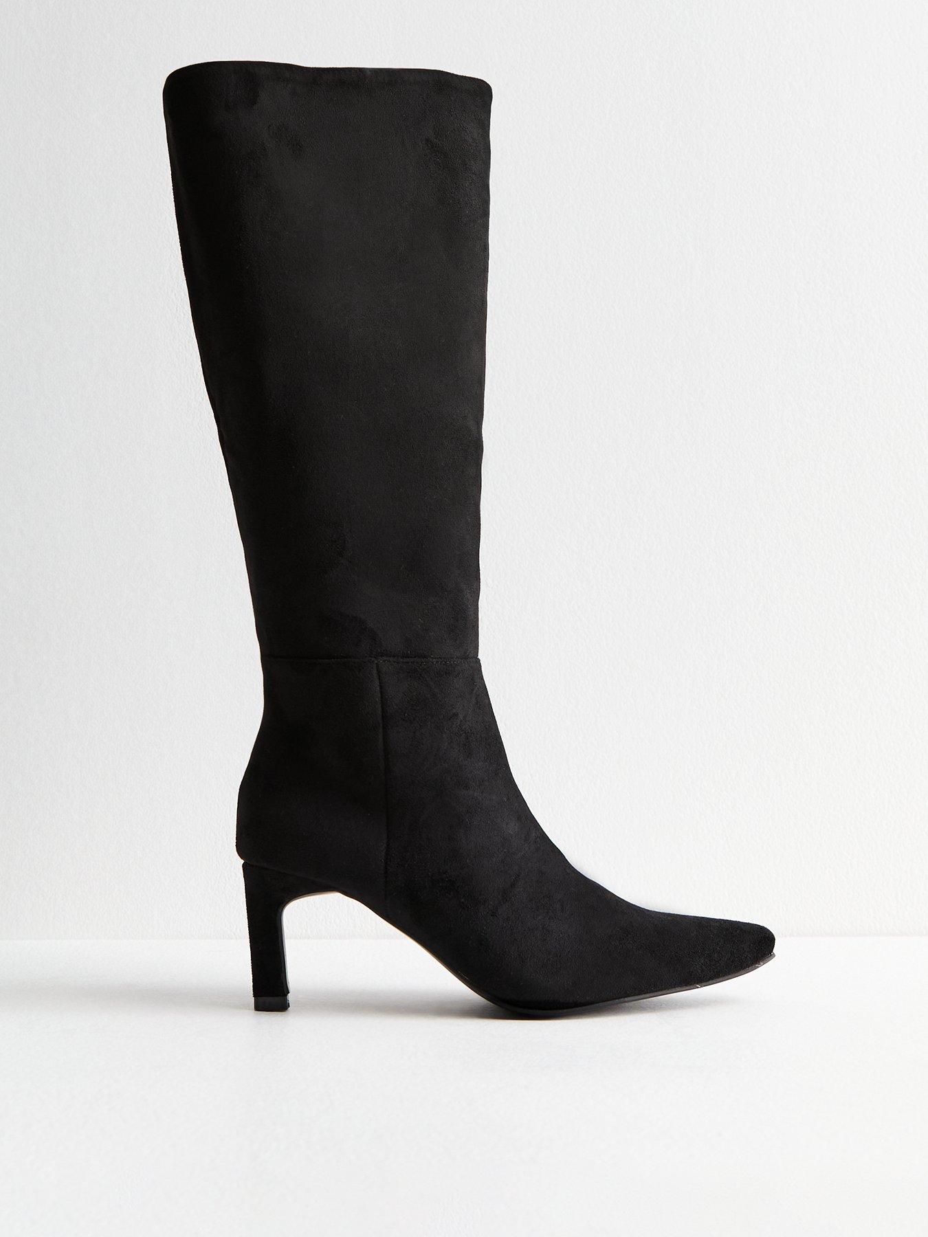 new-look-kitten-heel-faux-suede-knee-high-boots-black