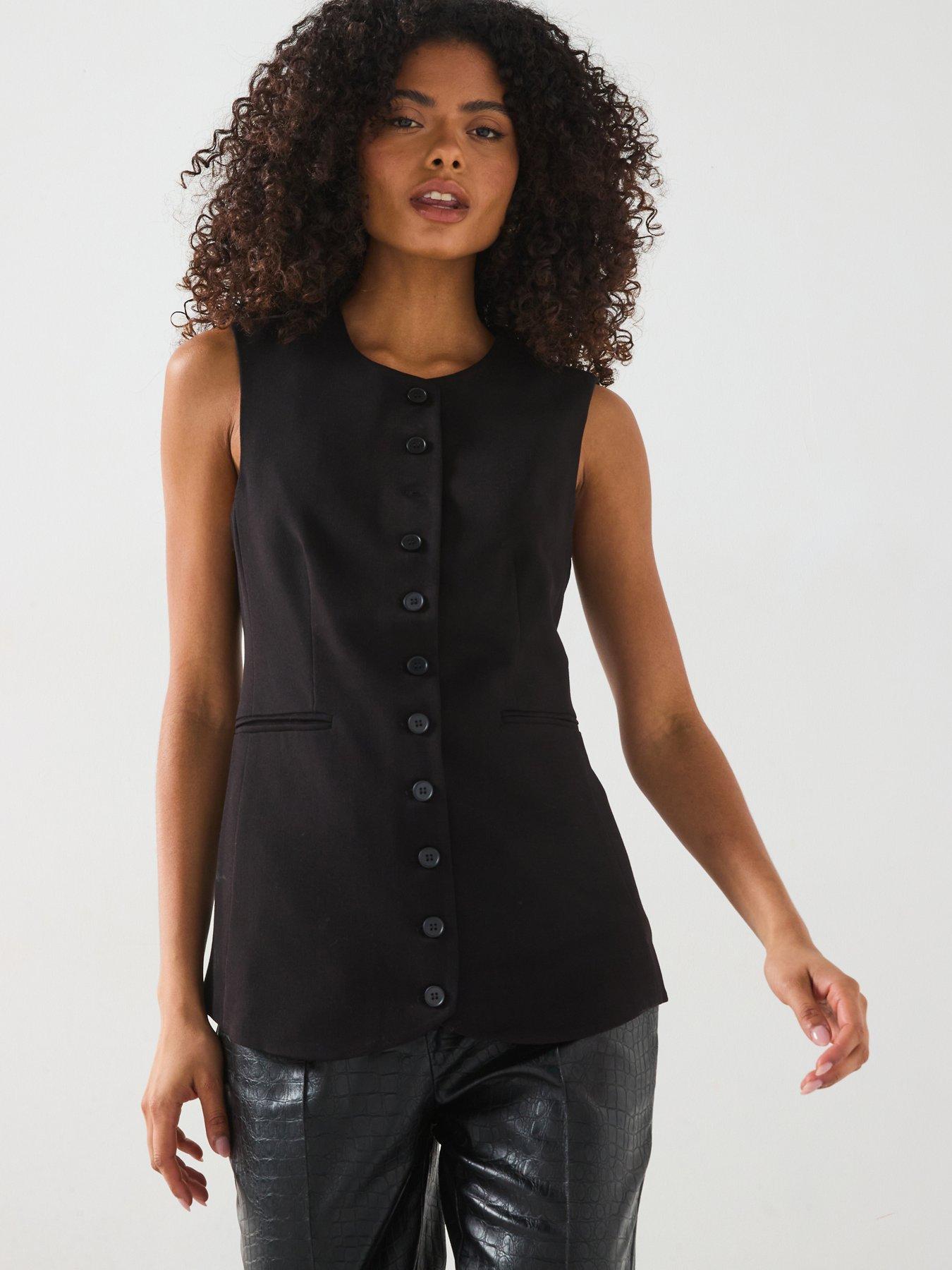 pieces-round-neck-waistcoat-black