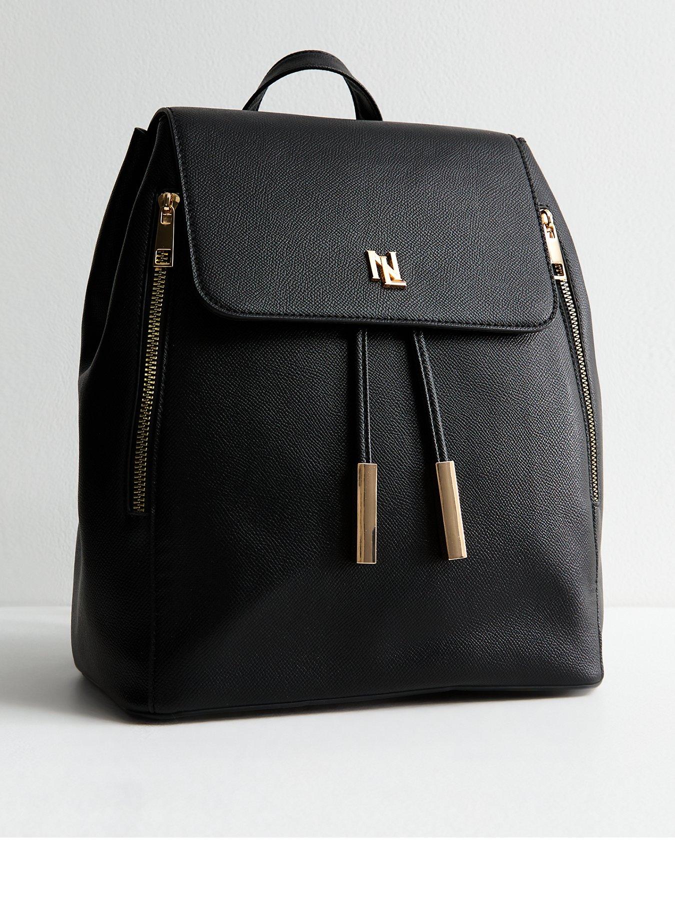 new-look-black-logo-plaque-faux-leather-backpack