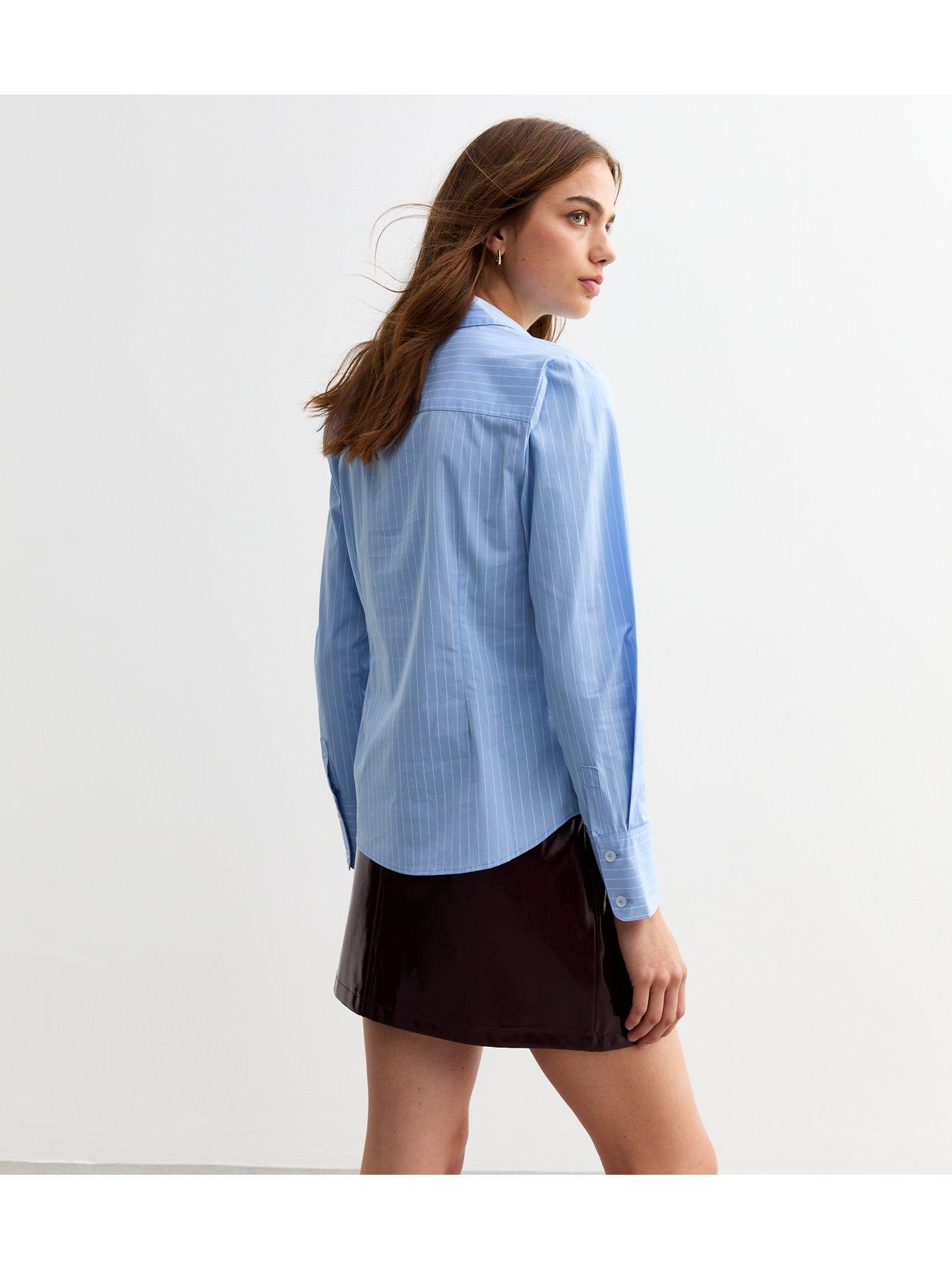 new-look-blue-striped-slim-poplin-shirt-printstillFront