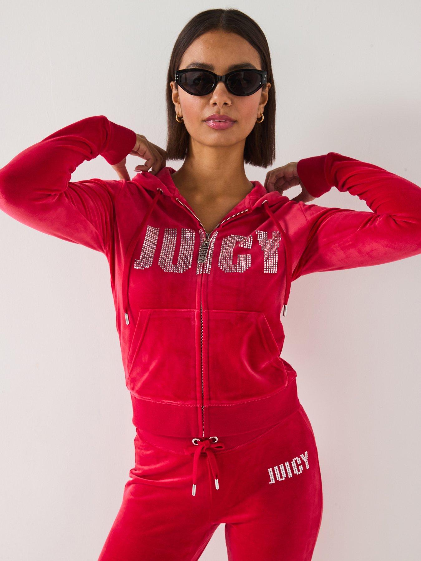 Image of Juicy Couture Evy Impact Diamante Hoodie - Red