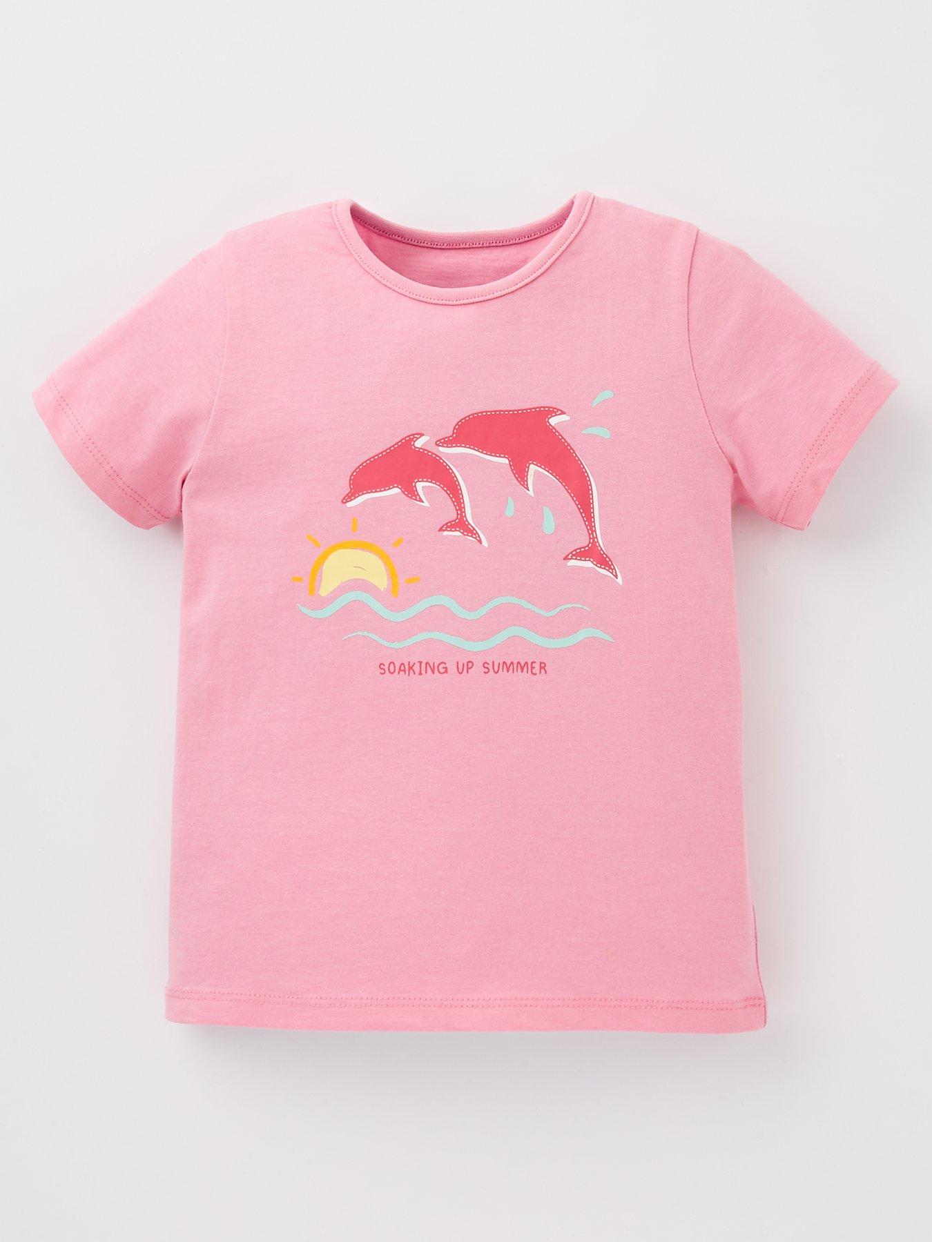 Image 1 of 3 of Everyday Girls Short Sleeve Dolphin T-Shirt - Pink