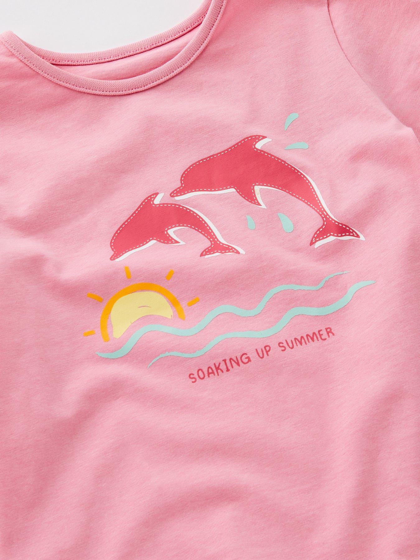 Image 3 of 3 of Everyday Girls Short Sleeve Dolphin T-Shirt - Pink