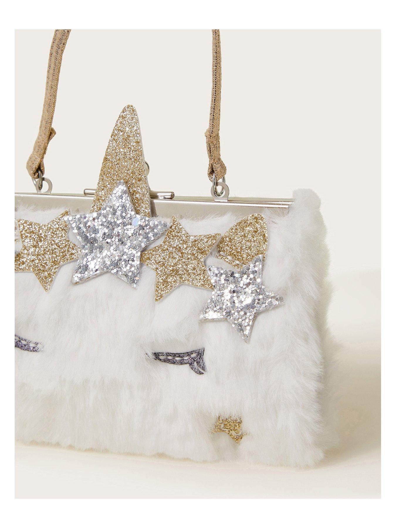 Image 3 of 4 of Monsoon Girls Fluffy Unicorn Mini Bag - White