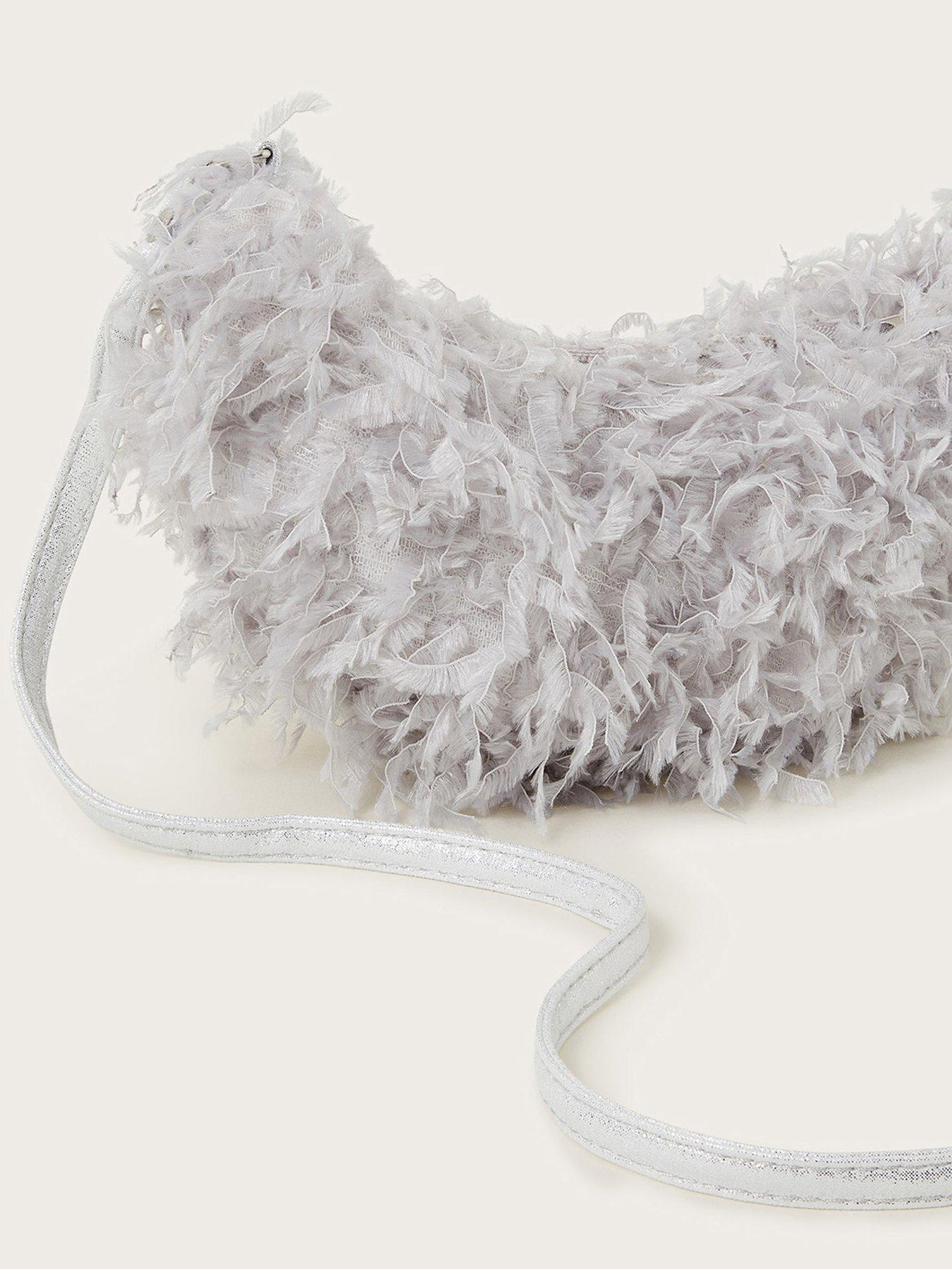 Image 3 of 4 of Monsoon Girls Fluffy Slouch Bag - Grey