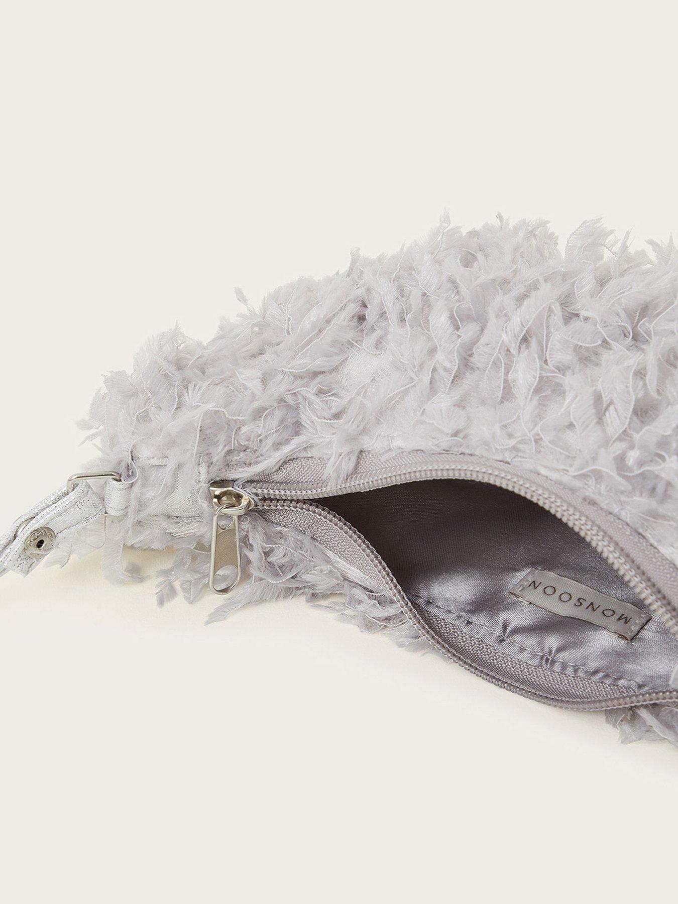 Image 4 of 4 of Monsoon Girls Fluffy Slouch Bag - Grey