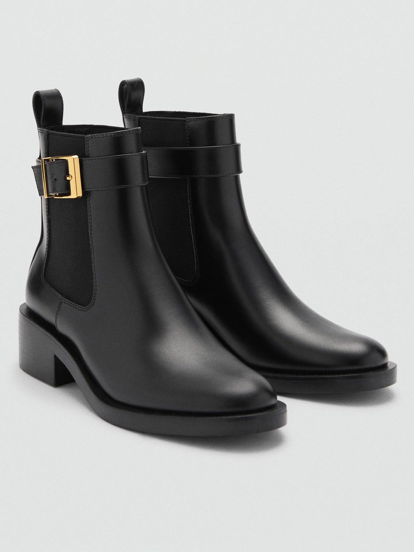 mango-ankle-boots-with-elastic-panel-and-buckle-black