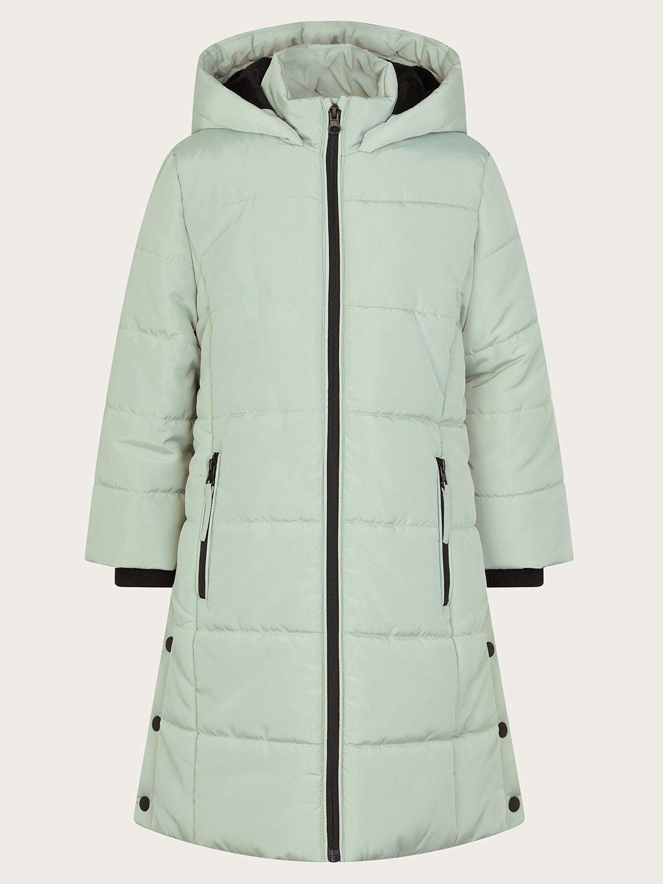 monsoon-girls-hooded-longline-padded-coat-greenstillFront