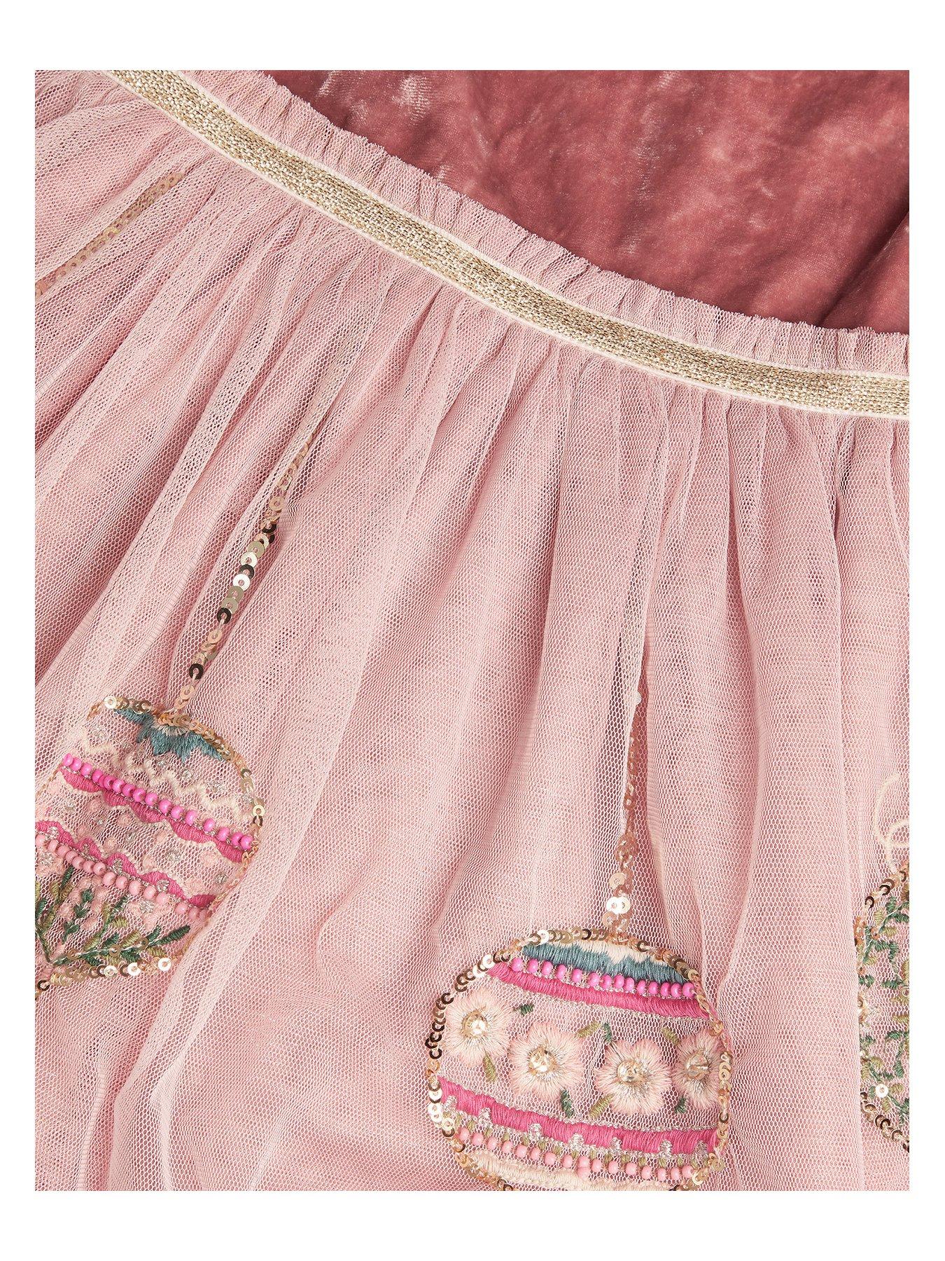 monsoon-girls-disco-velvet-christmas-bauble-dress-pinkoutfit