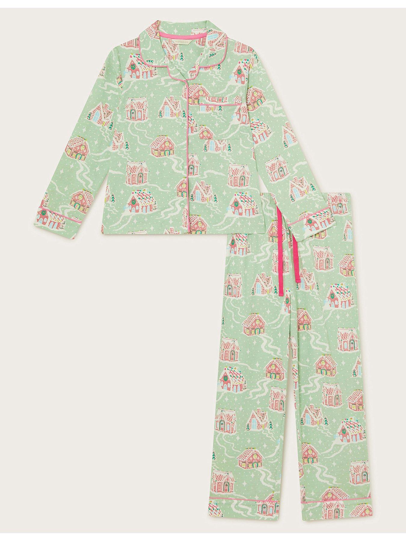 monsoon-girls-gingerbread-house-christmas-pyjamas-green