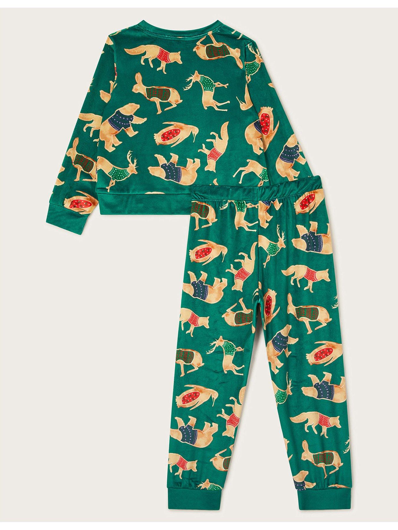 monsoon-boys-velour-christmas-animal-print-long-sleeve-pyjamas-greenback