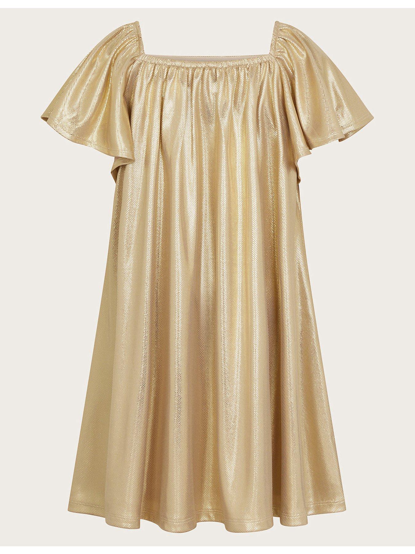 monsoon-girls-metallic-angel-sleeve-dress-pinkback