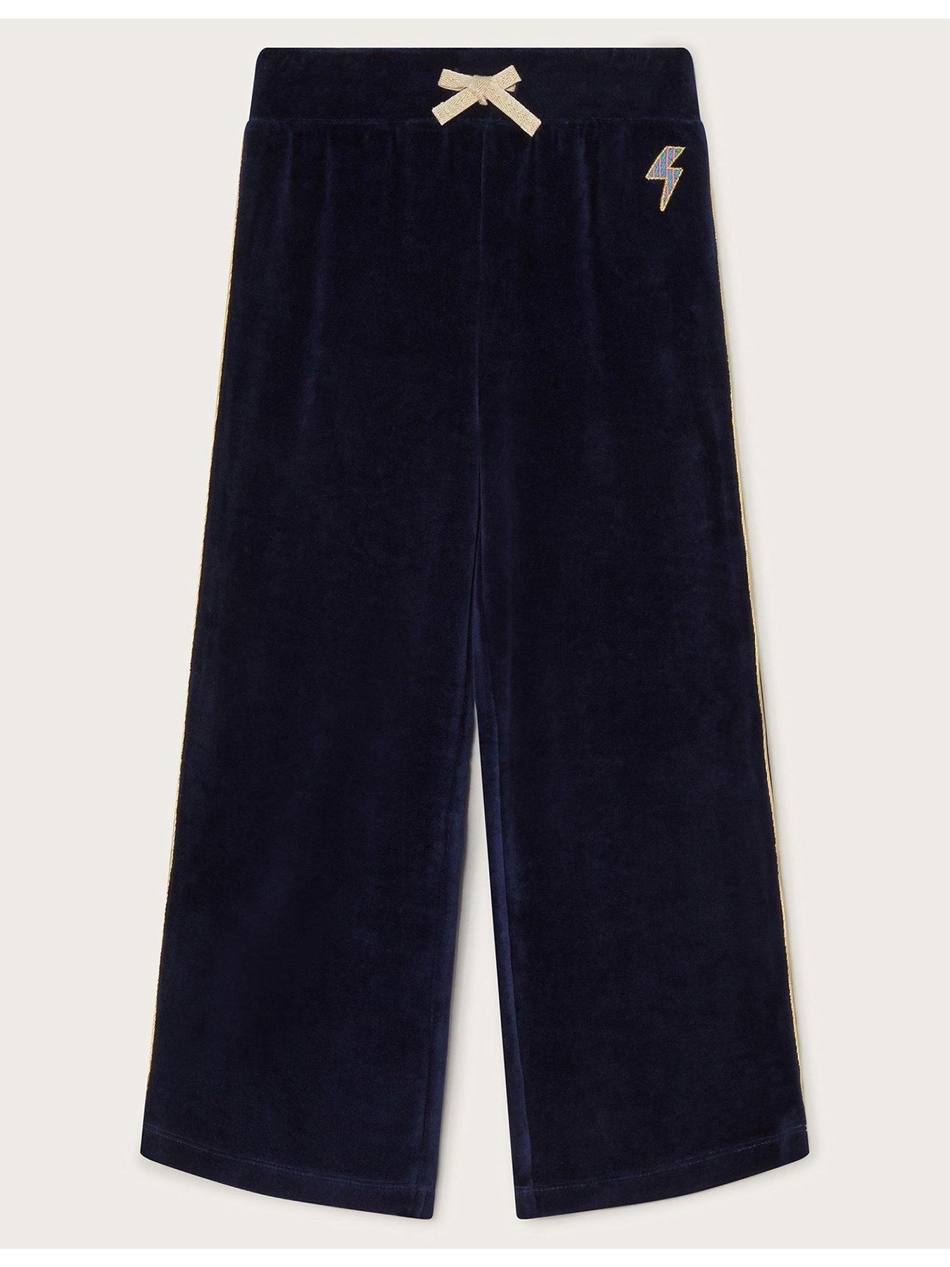 monsoon-girls-velour-jogger-with-piping-navy