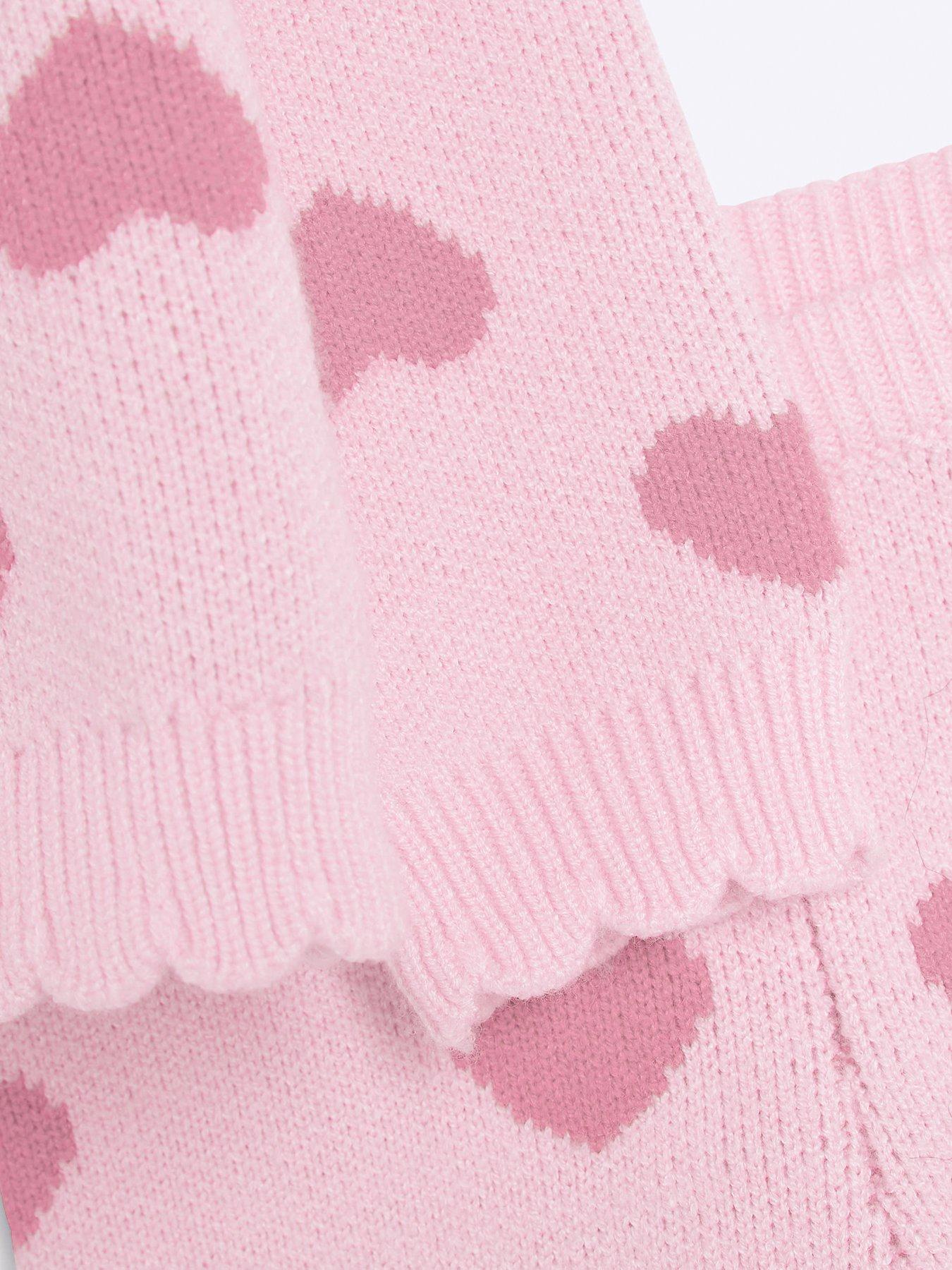 river-island-baby-baby-girl-heart-knit-hooded-poncho-set-pinkdetail