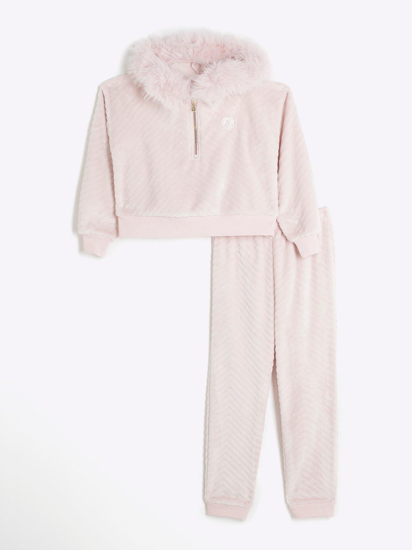 River Island Girls Chevron Loungewear Set Pink Very Ireland